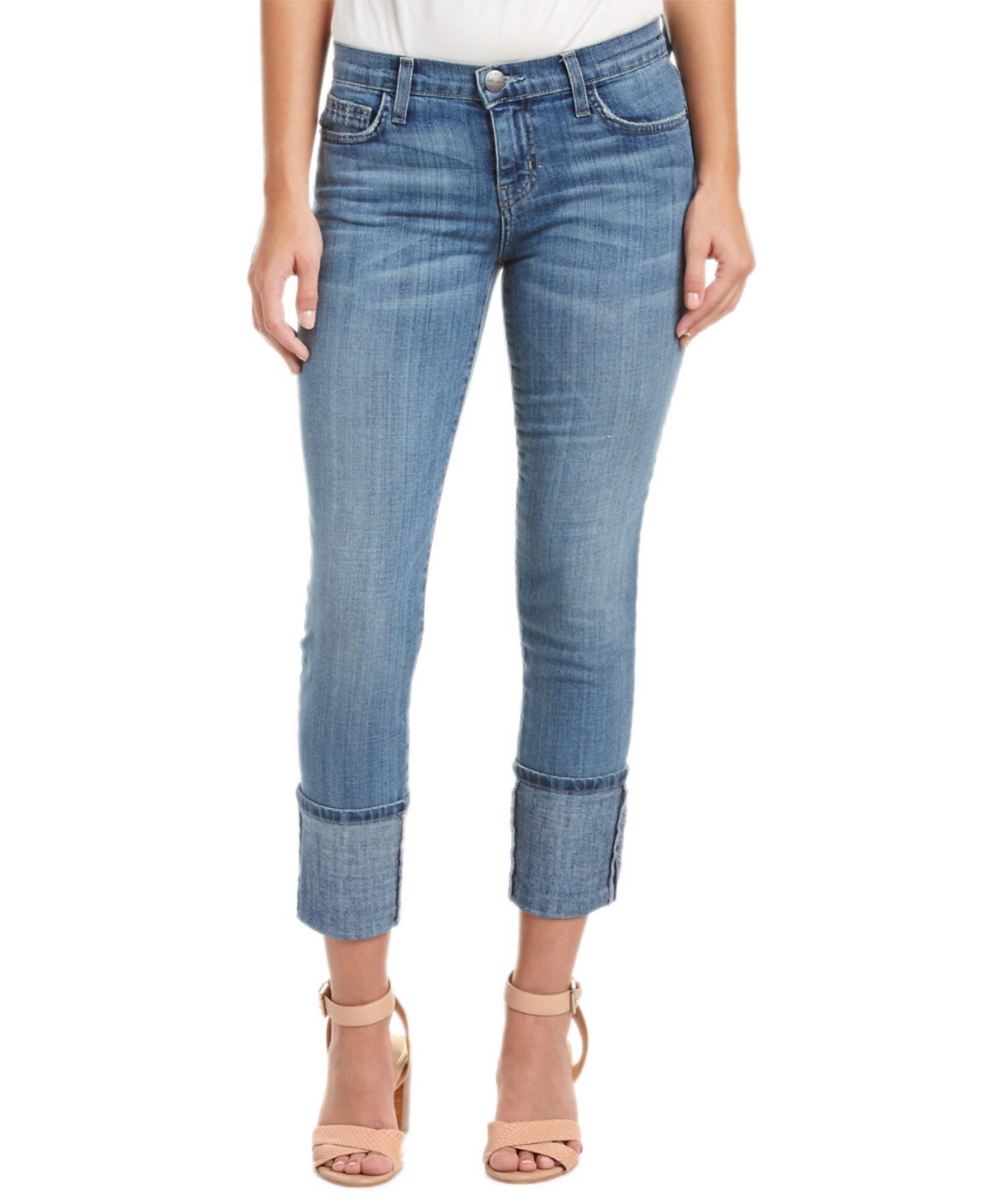 Lyst - Current/Elliott The Cuffed Skinny Jeans in Blue