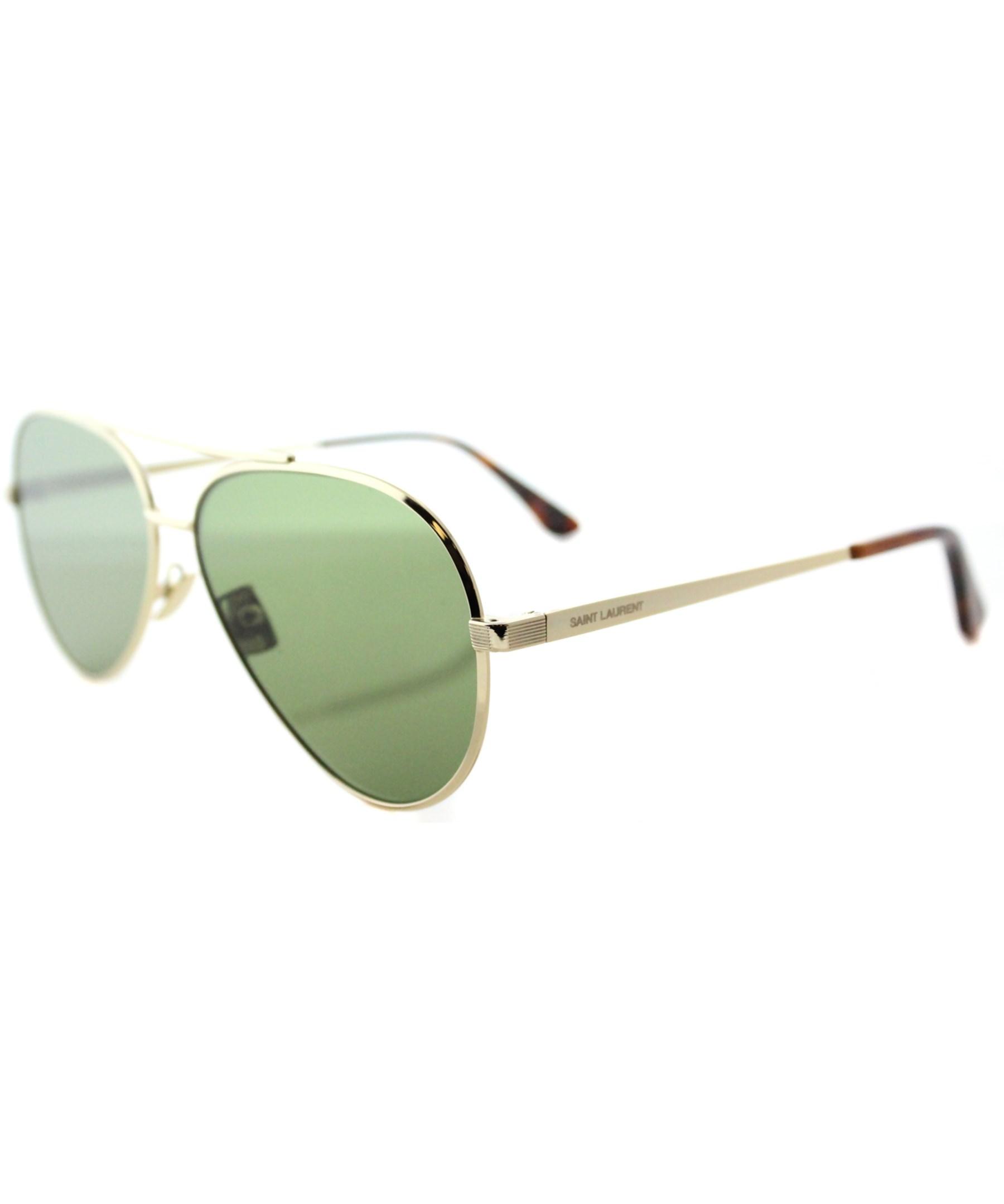 Saint laurent Classic 11 Zero Aviator Metal Sunglasses in Metallic | Lyst