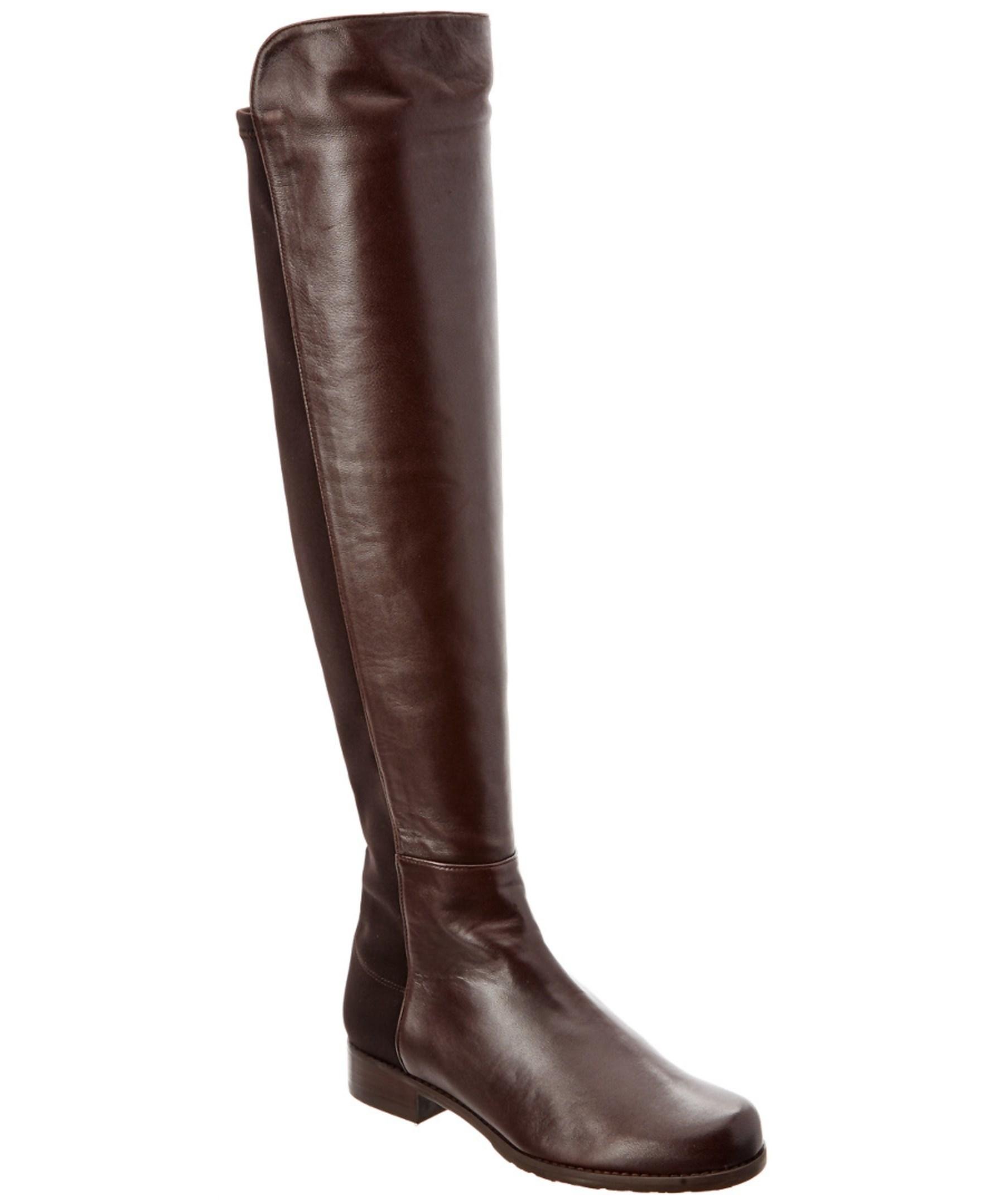 Stuart weitzman 5050 Leather Boot in Brown | Lyst