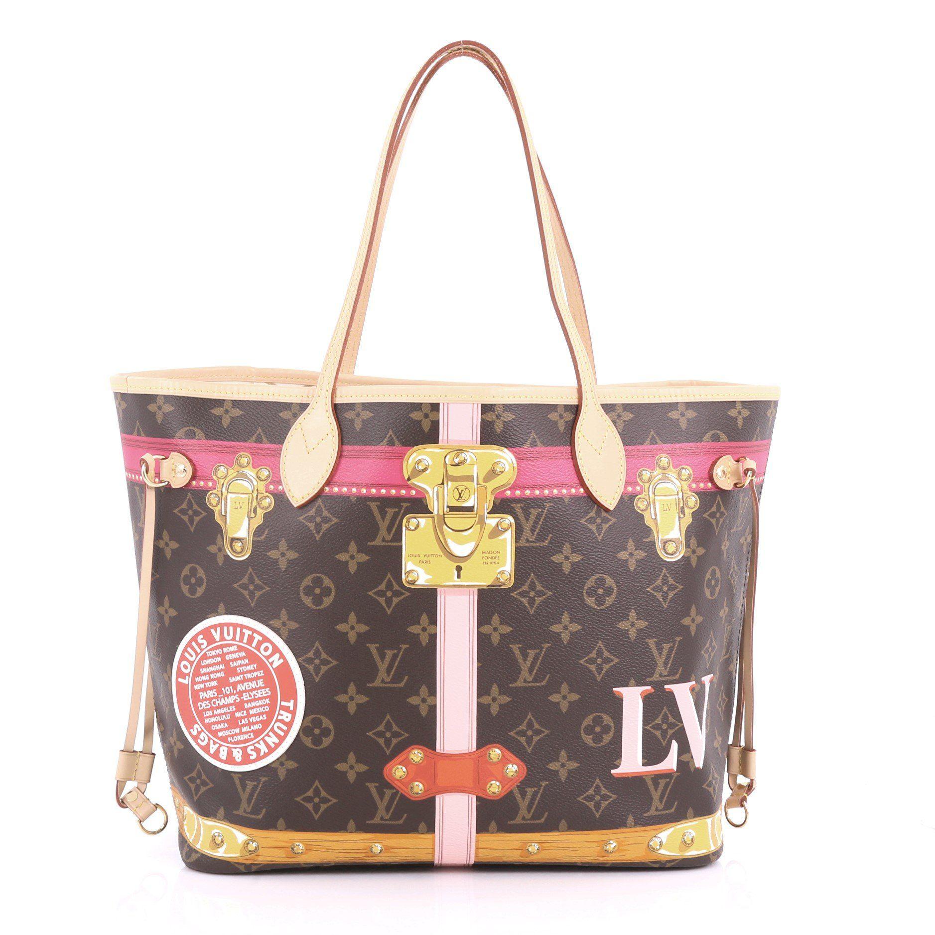 Lyst - Louis Vuitton Pre Owned Neverfull Nm Tote Limited Edition Summer Trunks Monogram Canvas Mm