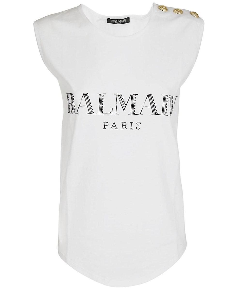 Lyst - Balmain Women's White Cotton T-shirt in White