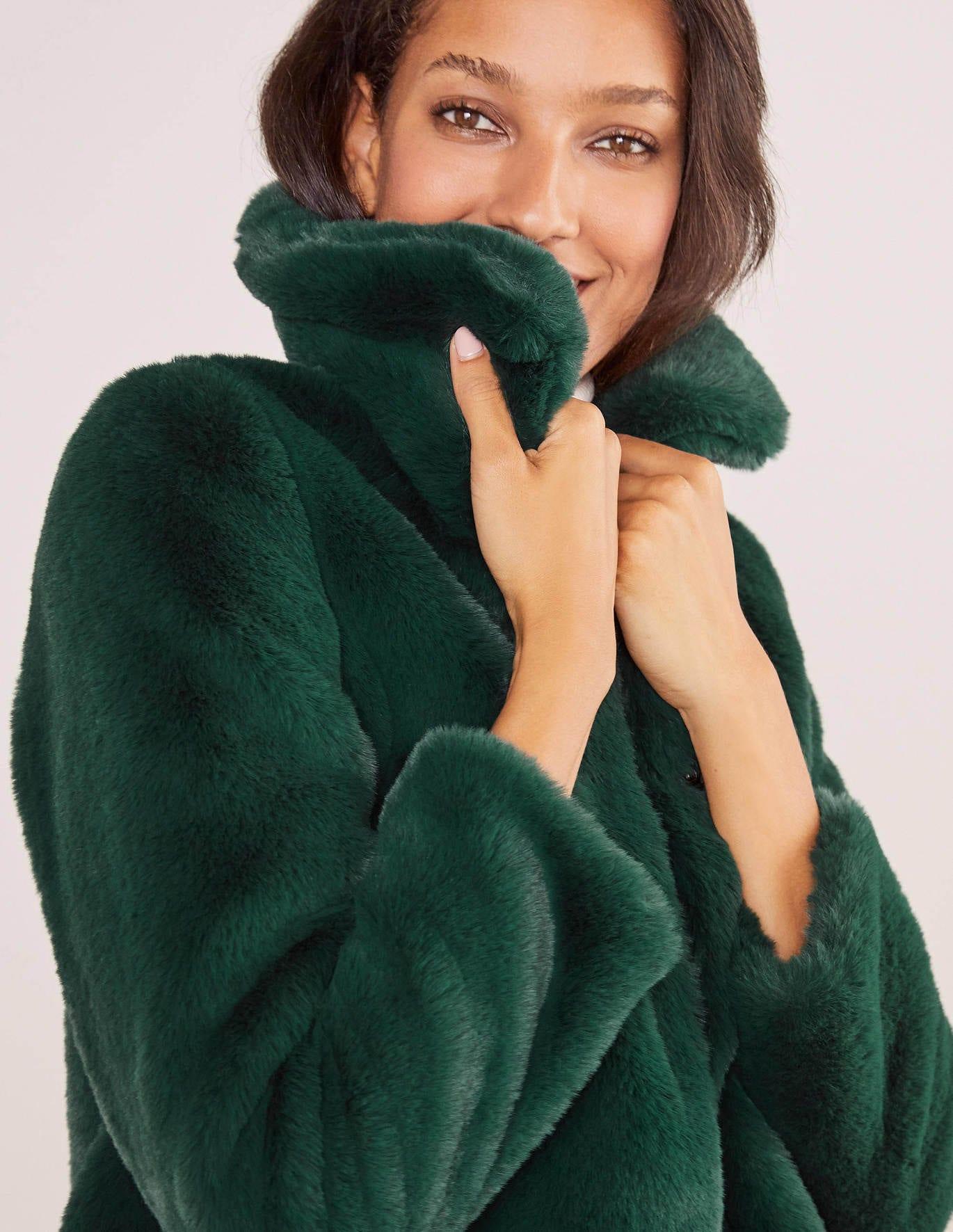 forest green fur jacket