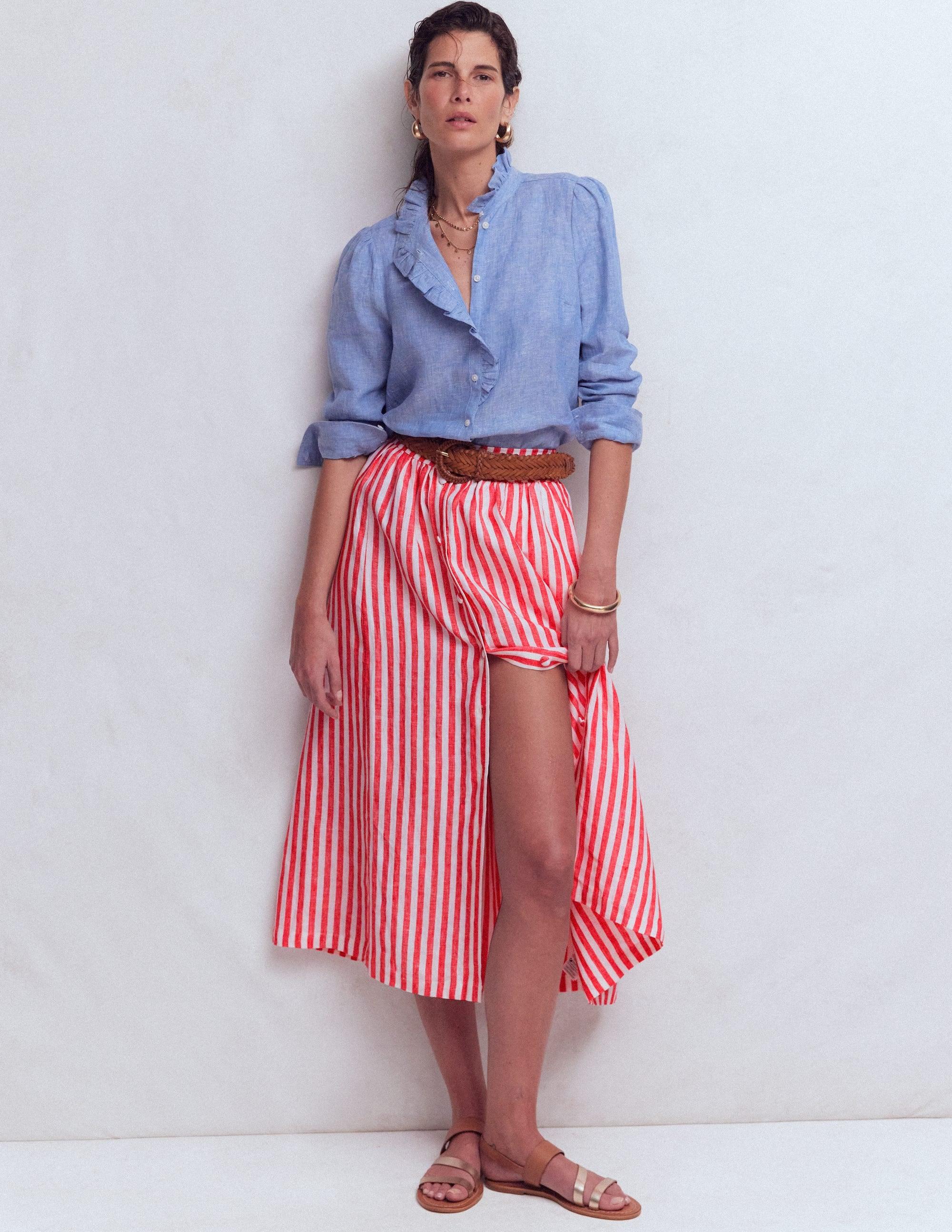 Jupe Midi Crayon Femme Boden Taille 12 - Laine Multicolore à Pois - Droite Et Crayon