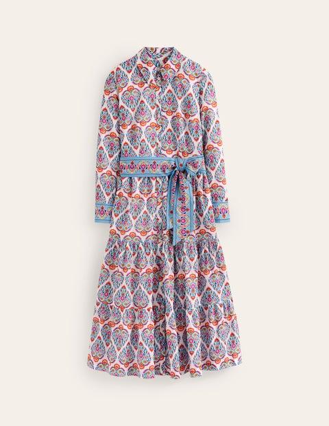knee length dresses for ladies Black 100% Cotton Button-Down Midi Shirt Dress 54