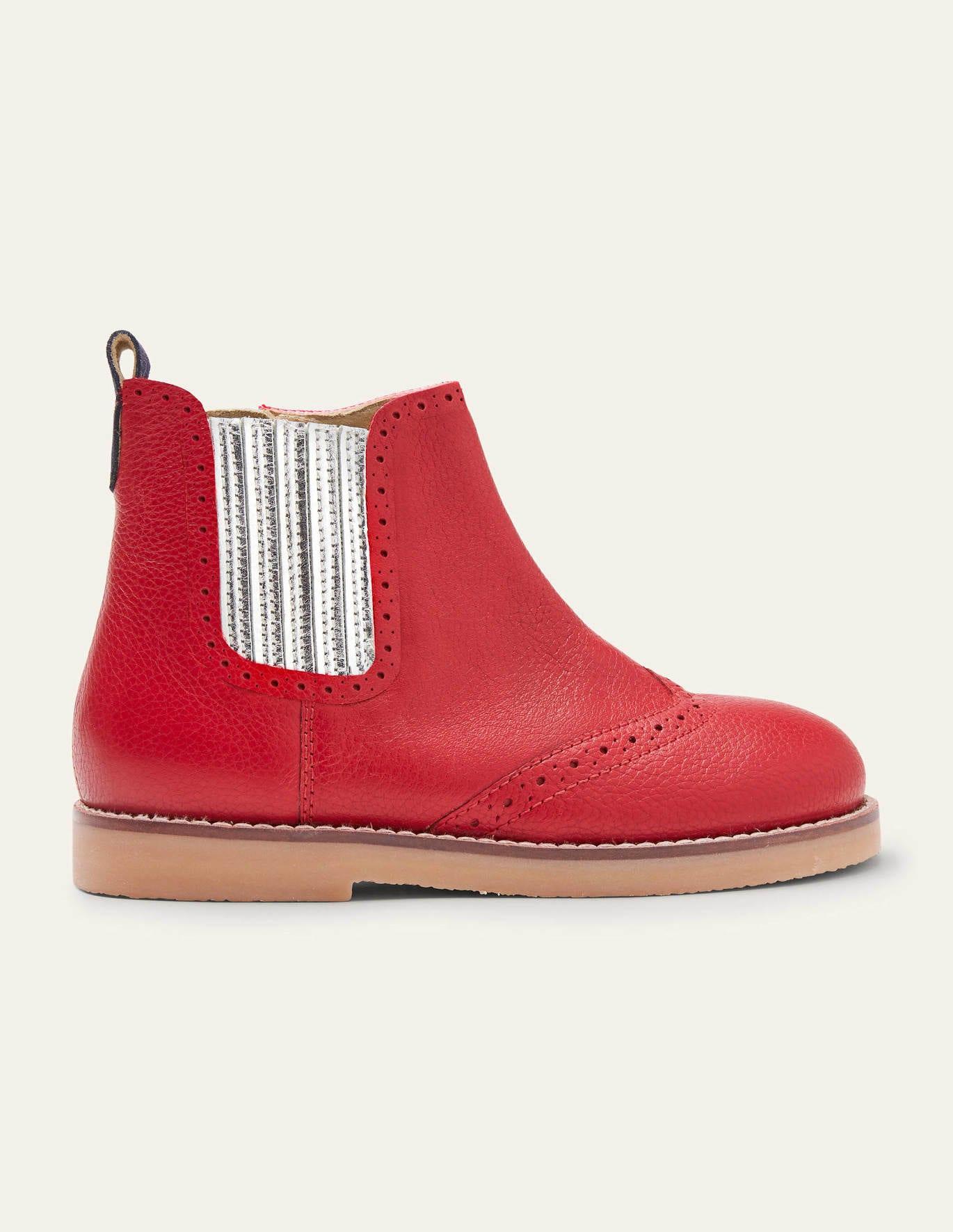 Boden Leather Chelsea Boots Red Christmas | Lyst