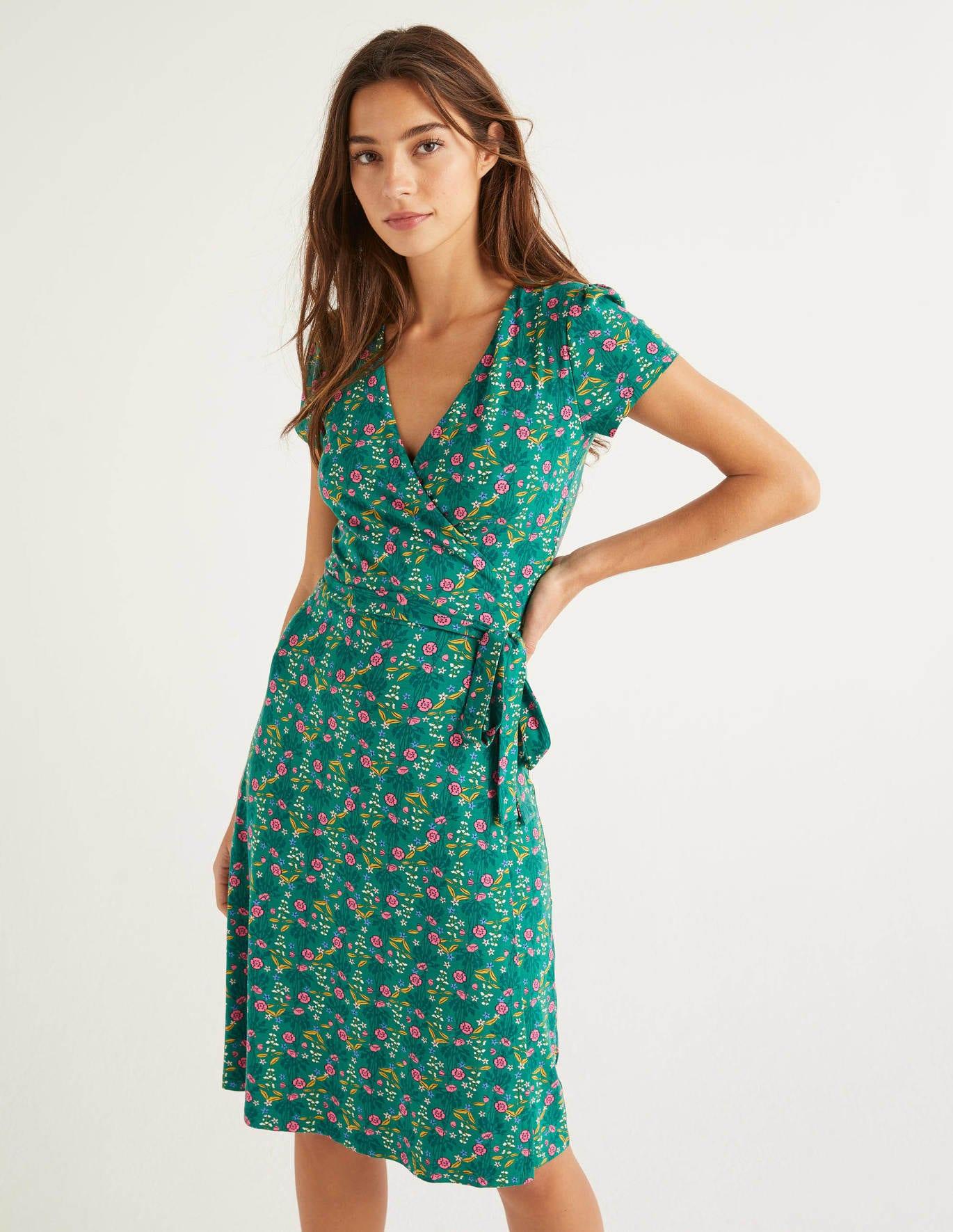 Boden Summer Wrap Dress Forest, Garden Charm in Green | Lyst