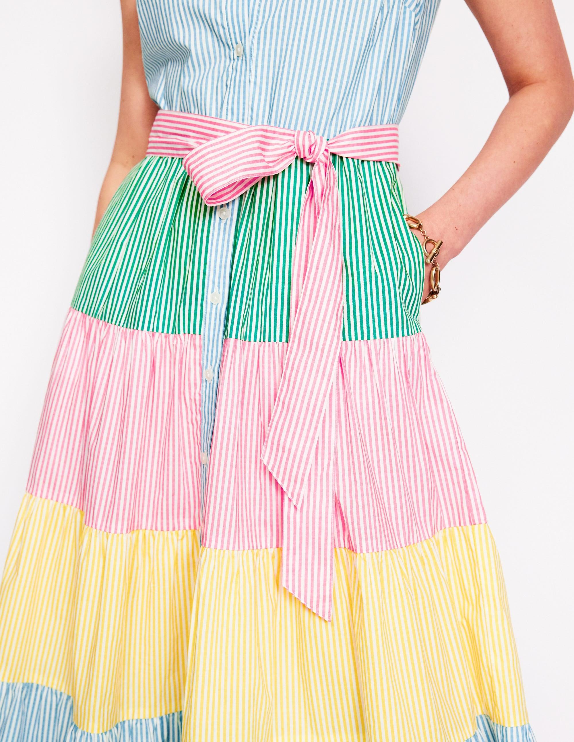 boden tiered shirt dress Boden Girls Tiered Shirt Dress in Blue