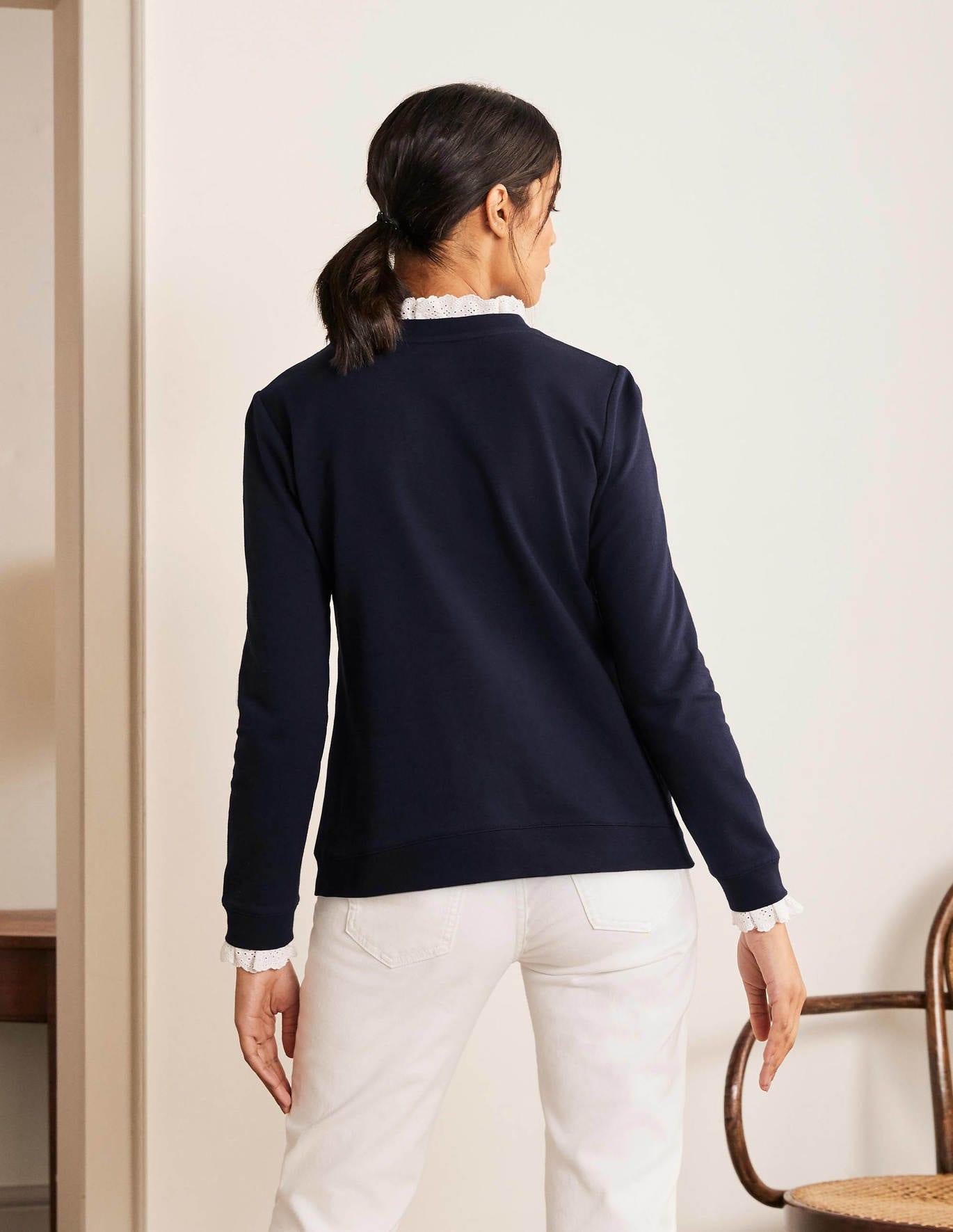 Boden Holly Jersey Sweatshirt in Blue | Lyst