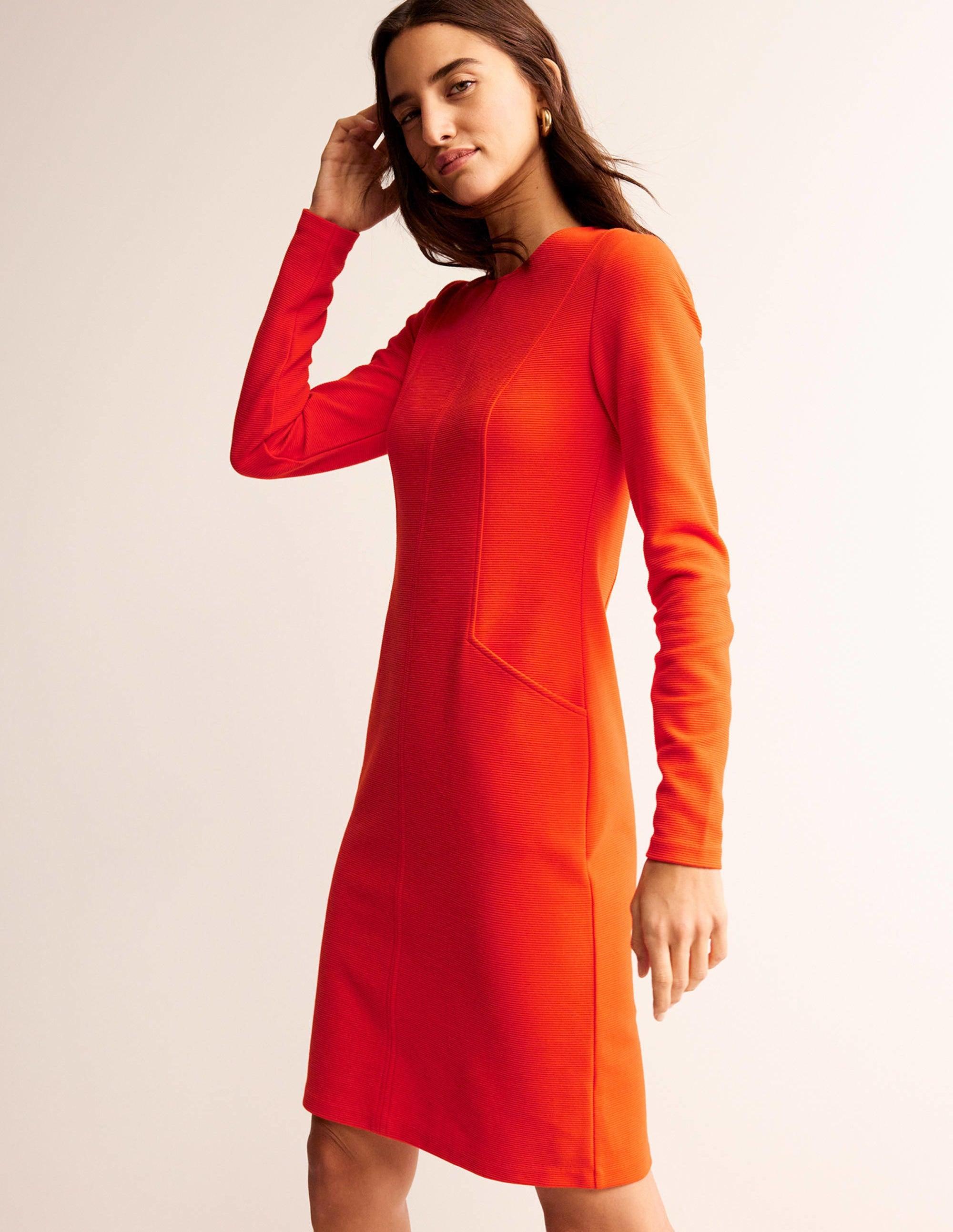 chinese dress ladies Ellen V-neck Ottoman Dress-Navy