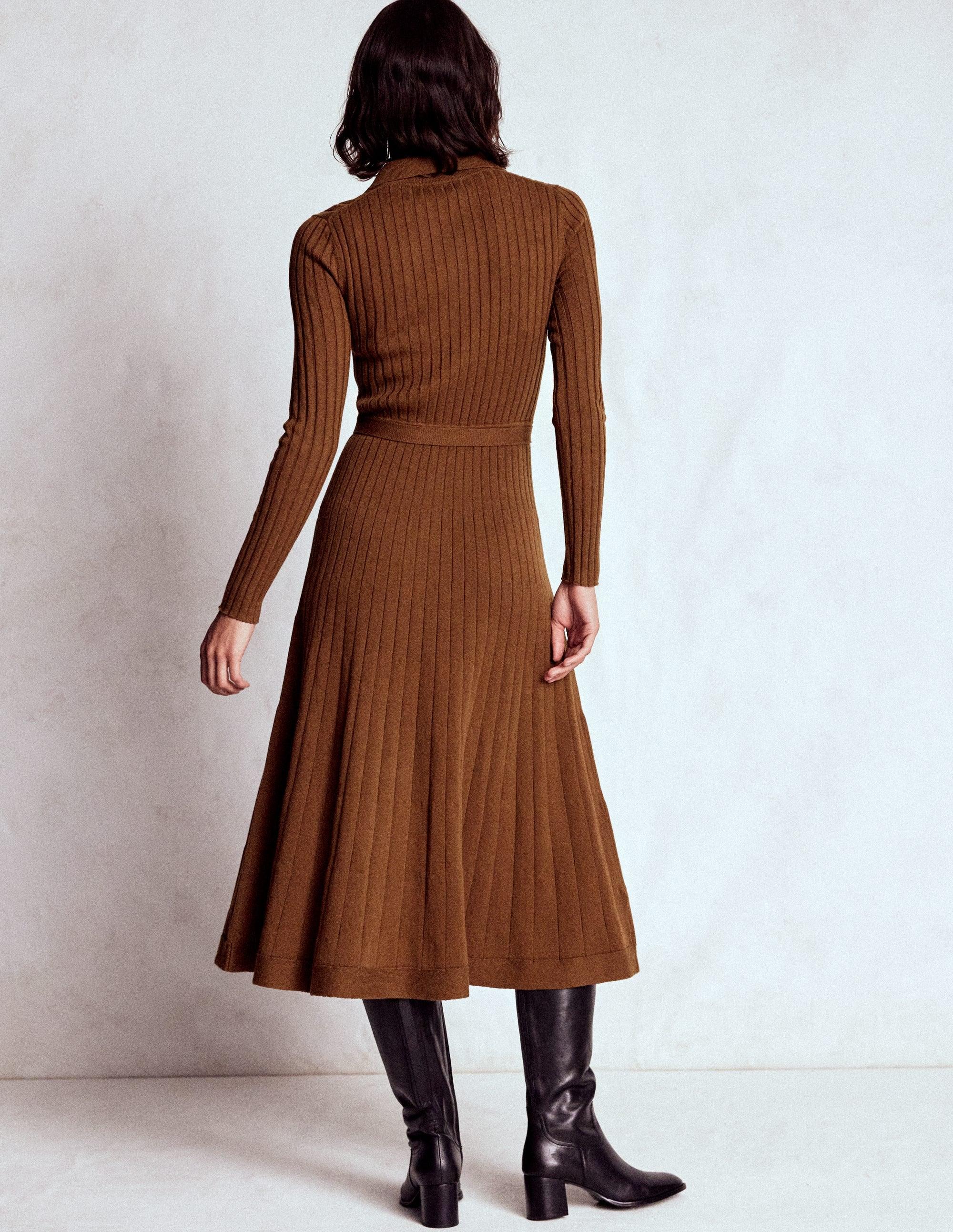 rachel knitted shirt dress boden in Brown Posy shirt