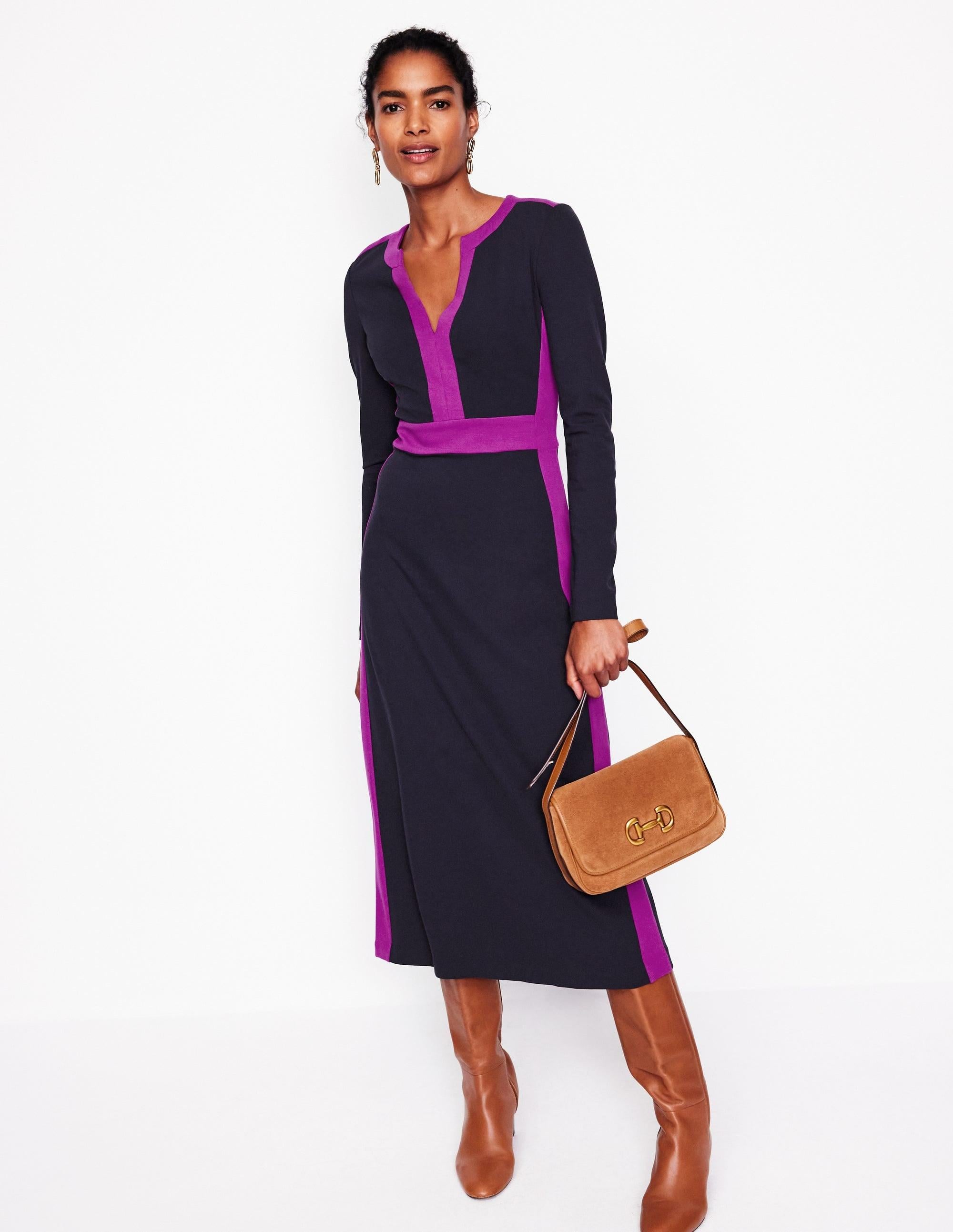 open lace back dress Ponte Knit Cap Sleeve Dress main image 1