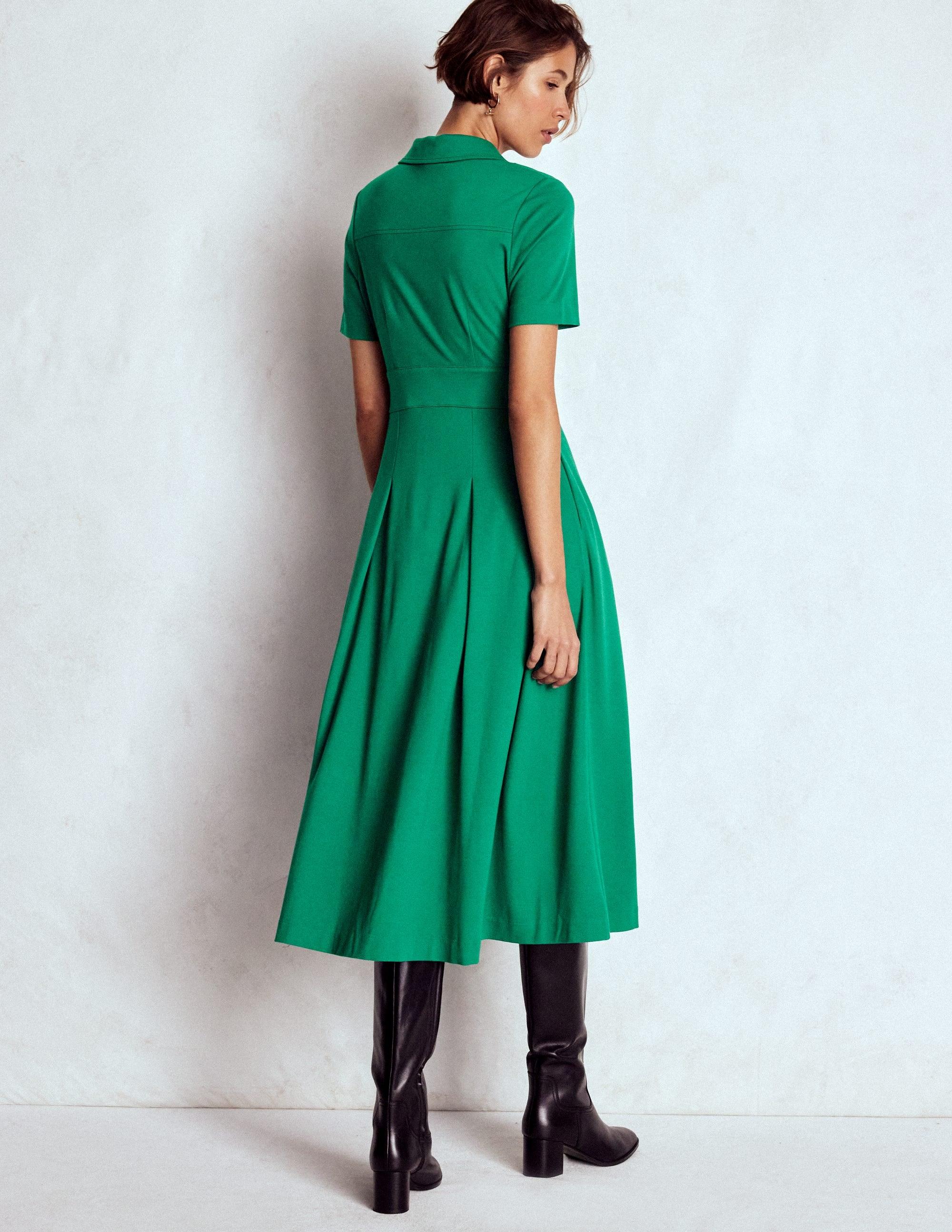 Boden Bridget Ponte Shirt Dress in Green | Lyst
