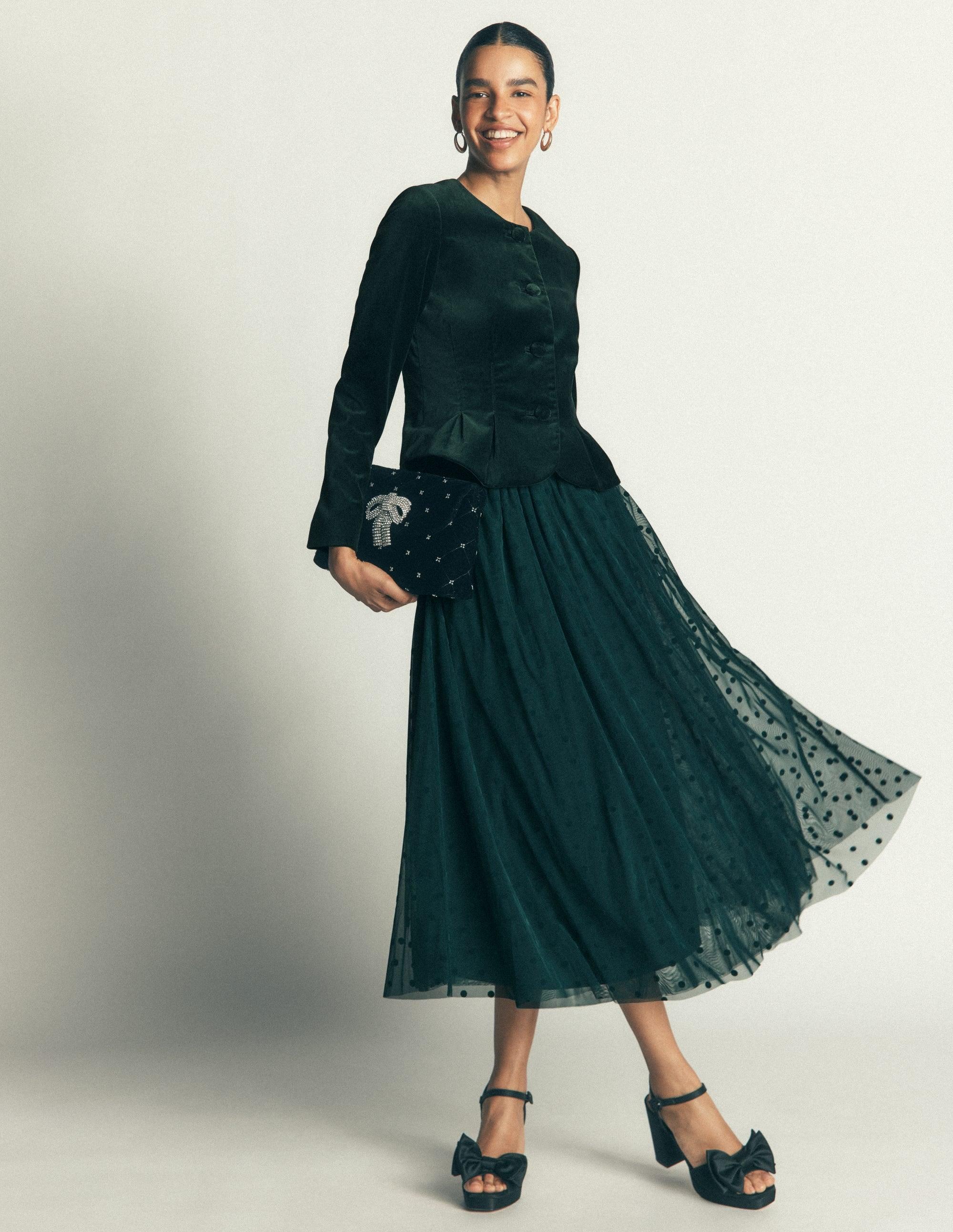 boden green tulle dress Full Party Skirt in collection: active