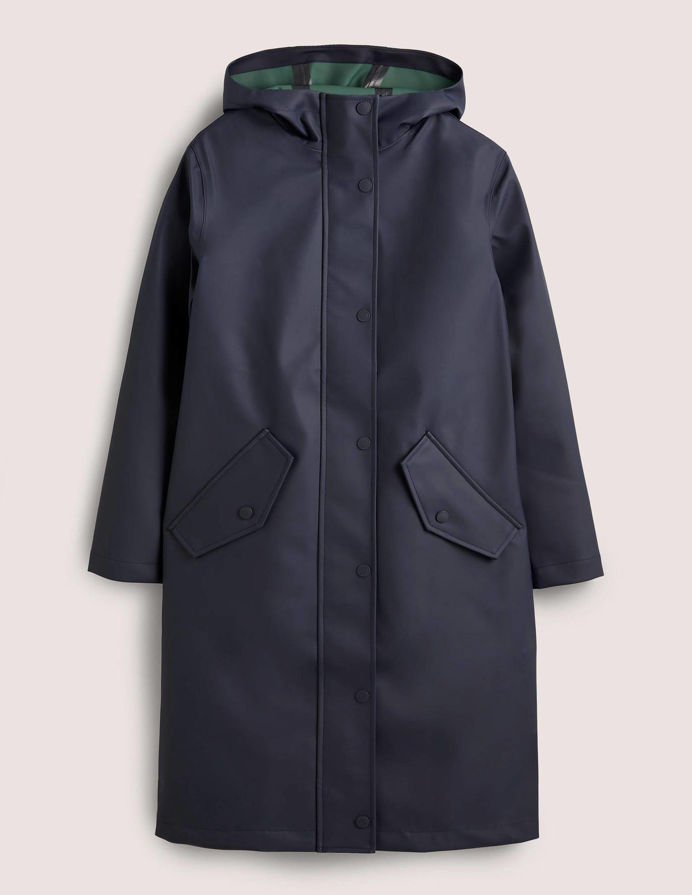 Boden Waterproof Longline Raincoat in Blue Lyst
