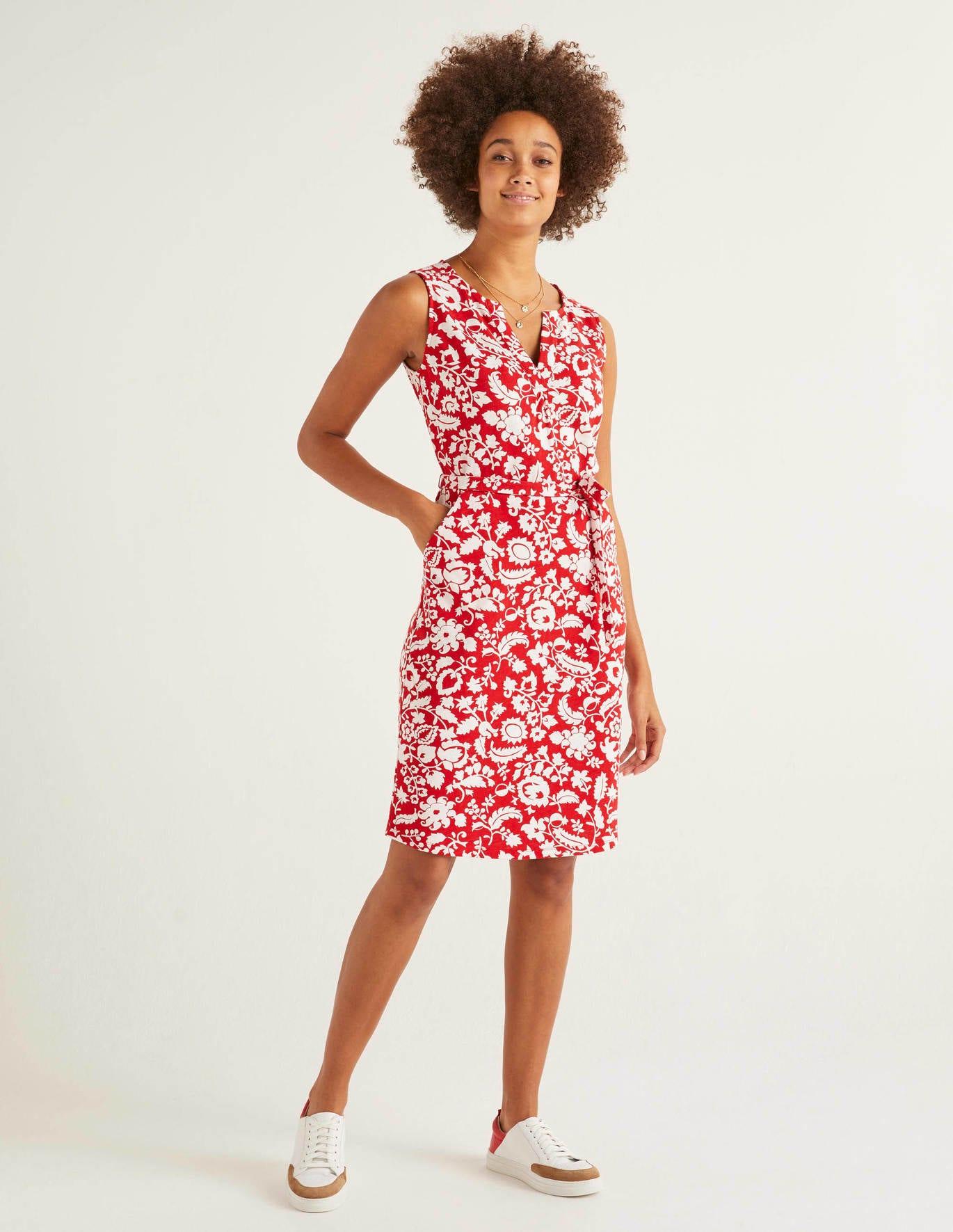 Boden Cotton Vanessa Jersey Dress Post Box , Tropical Retreat in Red - Lyst