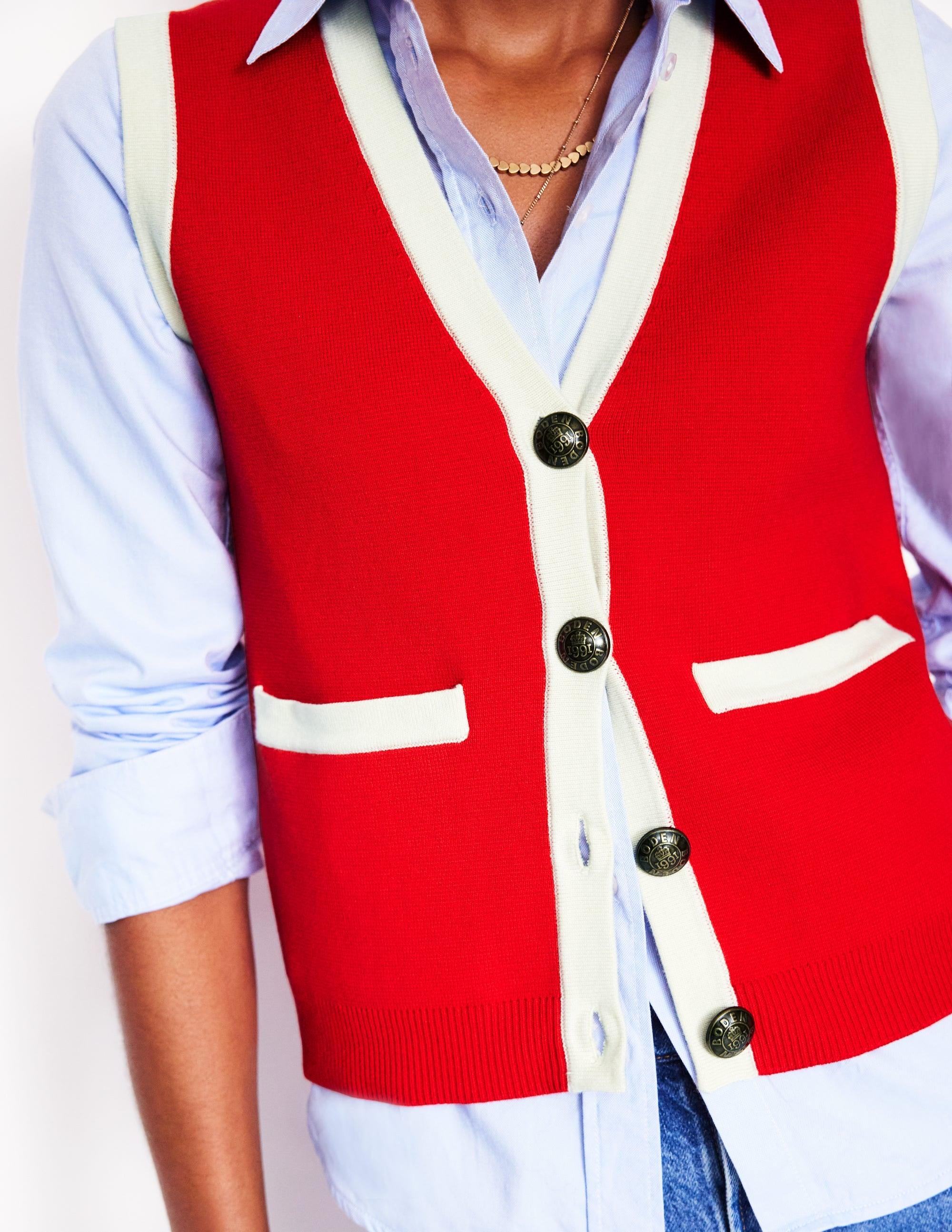 Boden Holly Knitted Waistcoat in Red Lyst UK