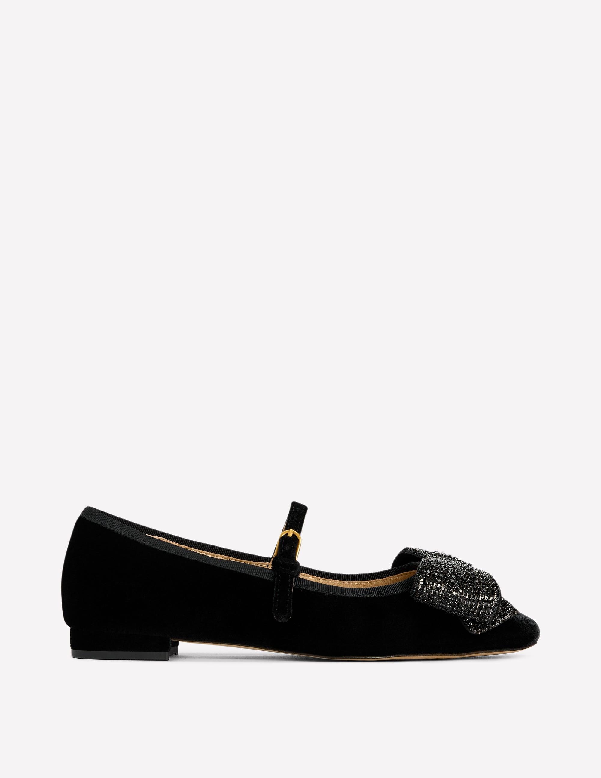 Boden Embellished Bow Mary Jane Flat in Black Lyst UK