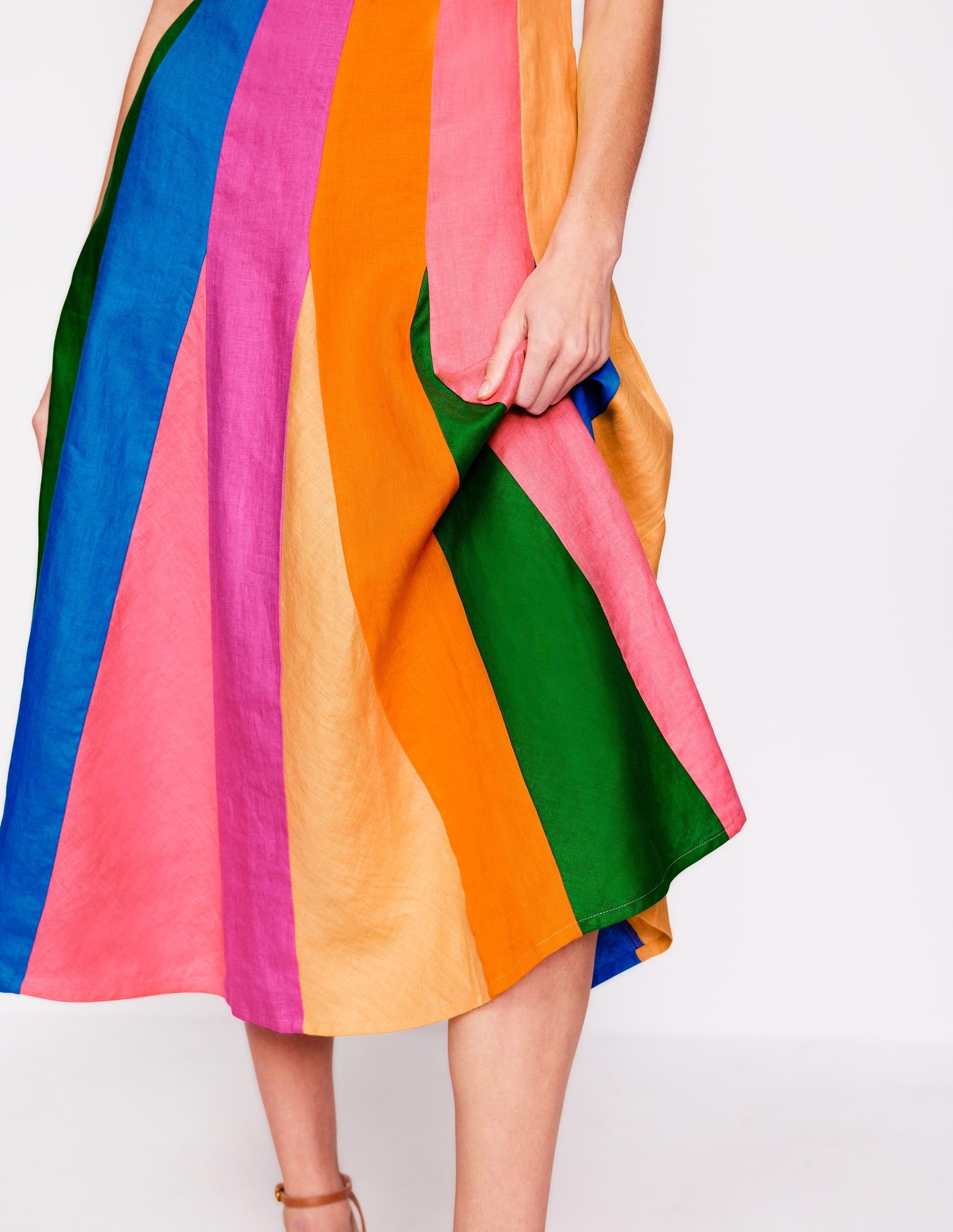 slim fit dress slacks Seam Detail Fit & Flare Dress-Multi Colourblock main image 1