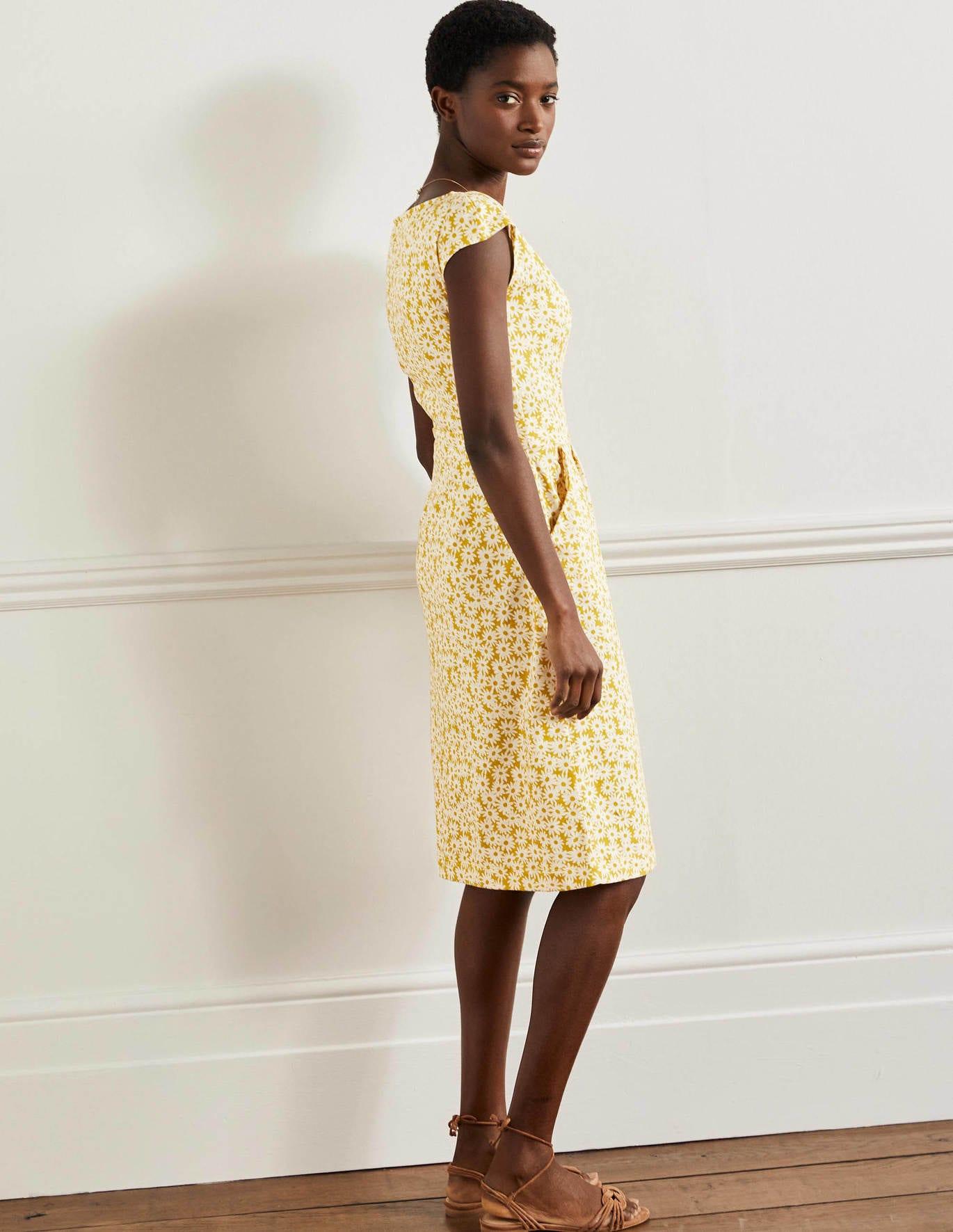 Boden Florrie Jersey Dress Olive Oil in Yellow | Lyst