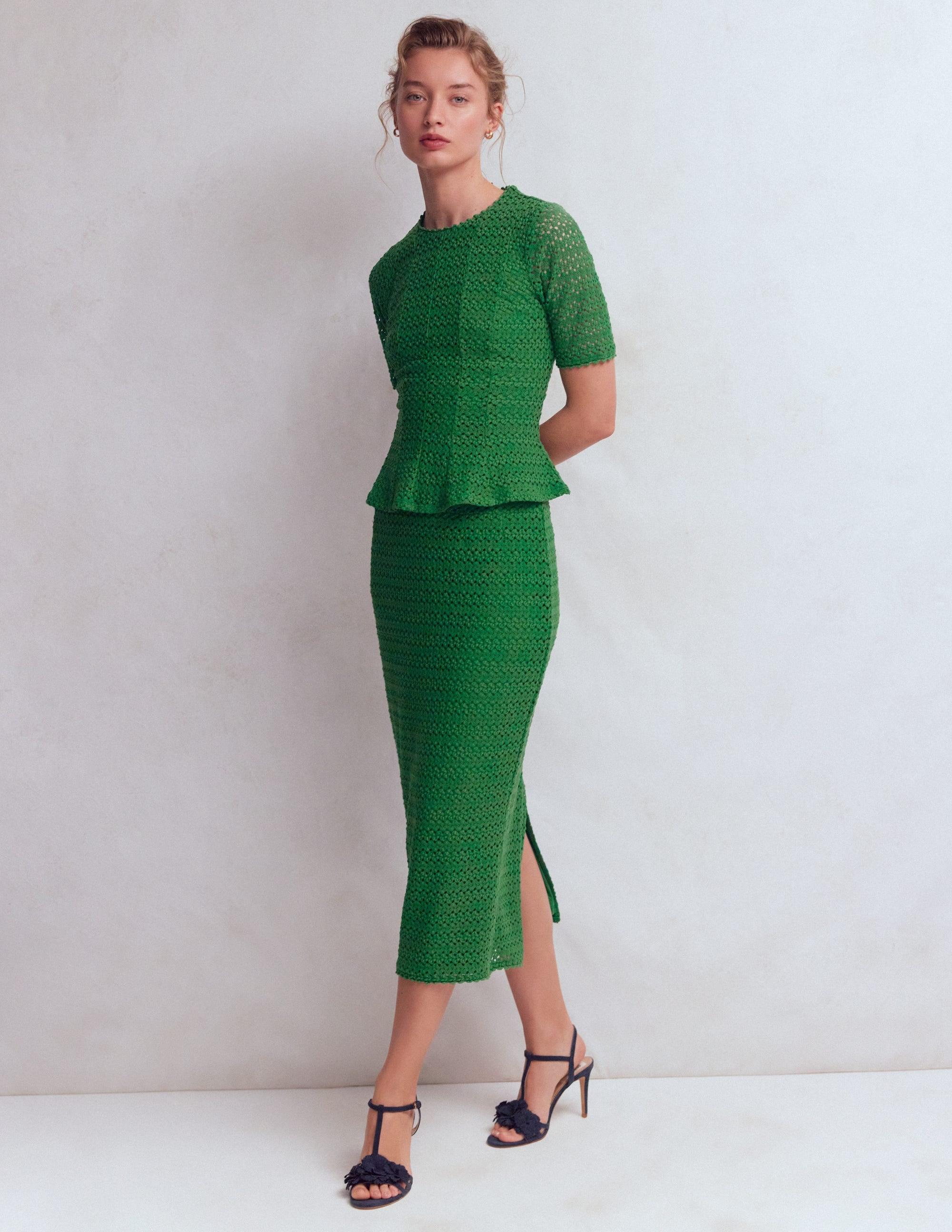 Boden Lace Pencil Skirt in Green | Lyst