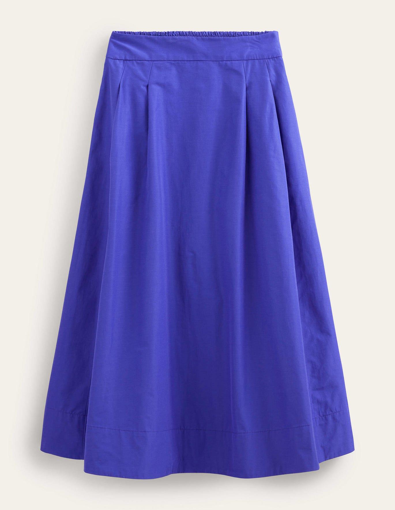 Boden Taffeta Pull-on Midi Skirt in Blue | Lyst