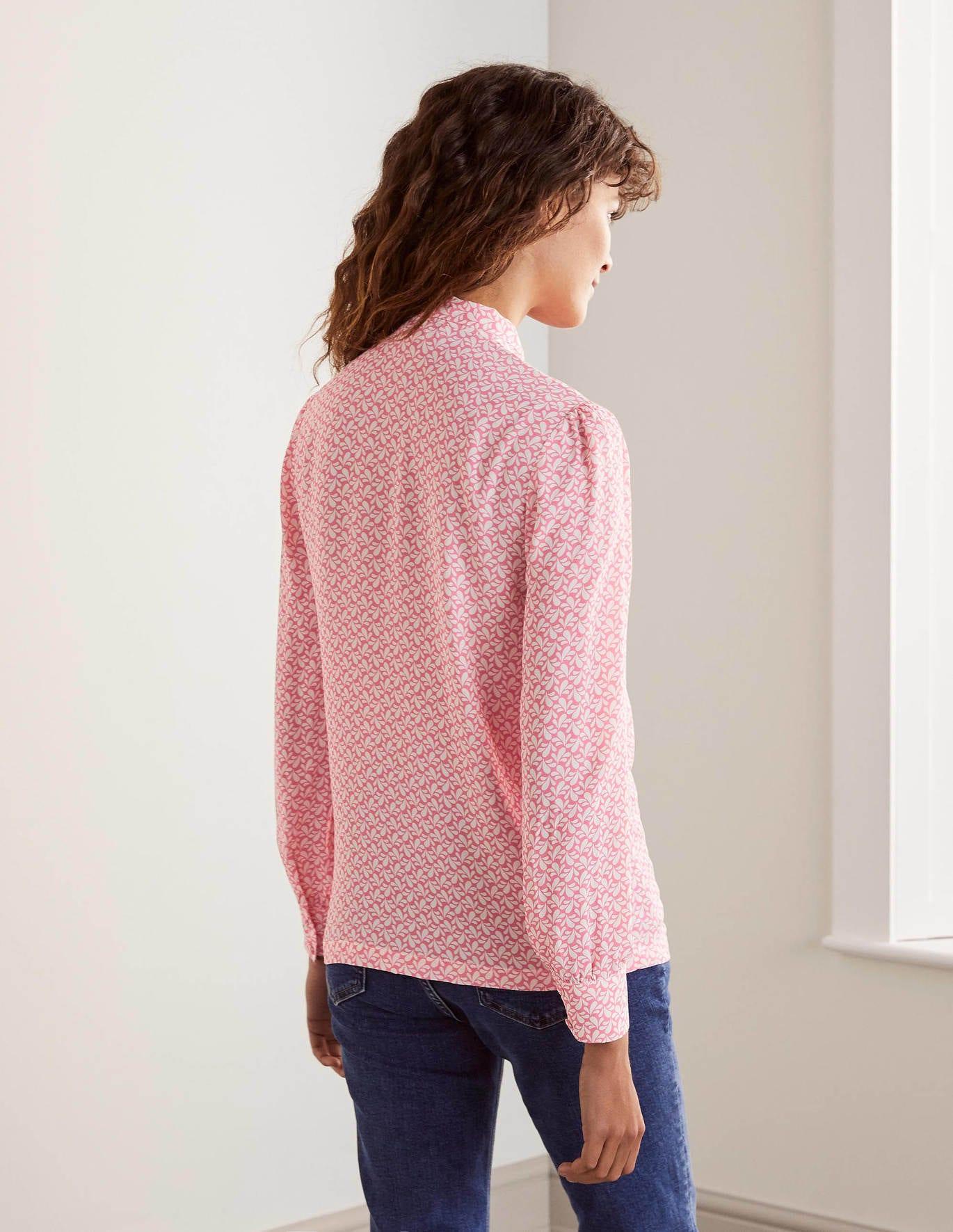 Boden Dora Tie Neck Blouse Azalea, Splash in Pink - Lyst