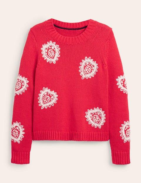 Boden Chunky Embroidered Sweater Lyst