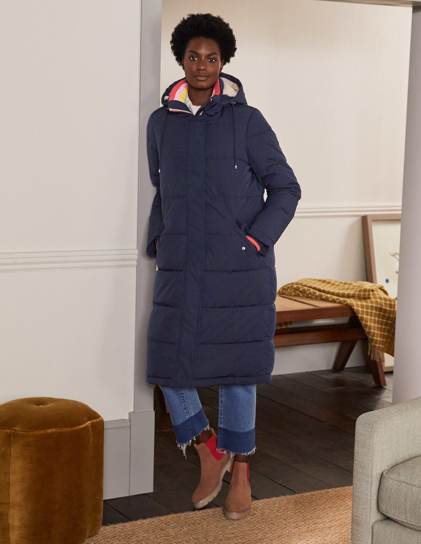Boden Skye Puffer Coat in Navy (Blue 