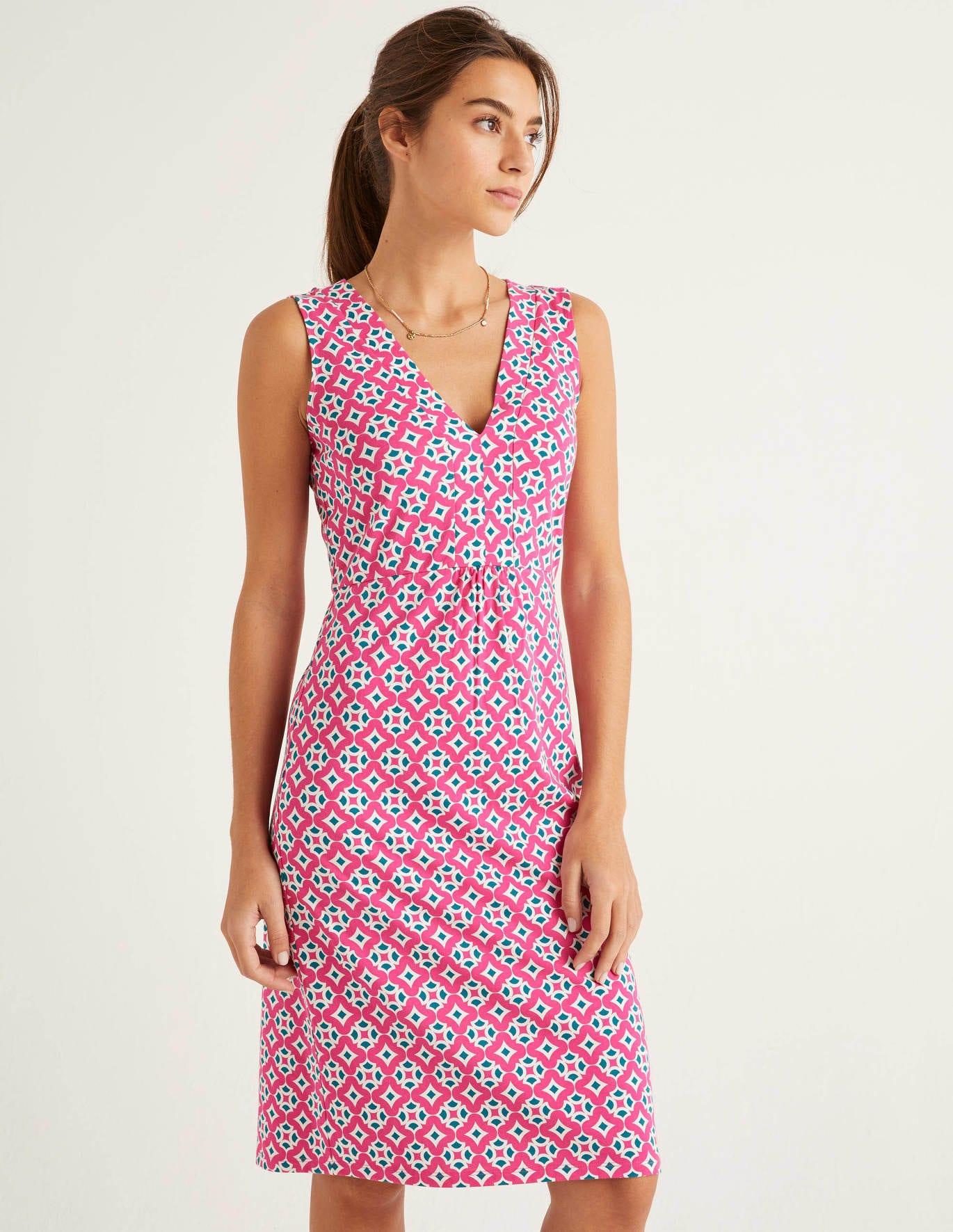 Boden Cotton Eden Jersey Dress Party , Diamond Drop in Pink Lyst