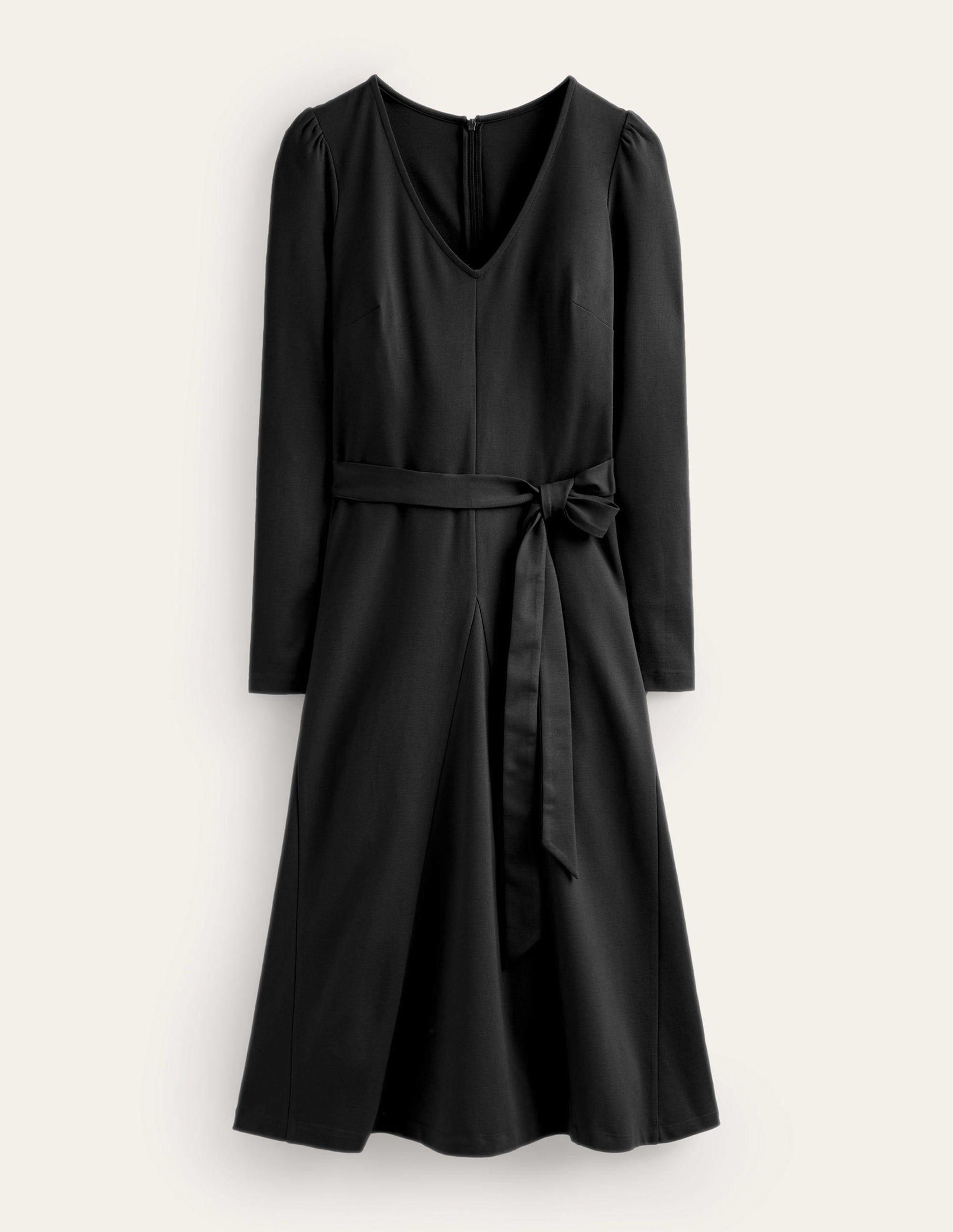 Boden Bella Ponte V neck Midi Dress in Black Lyst UK