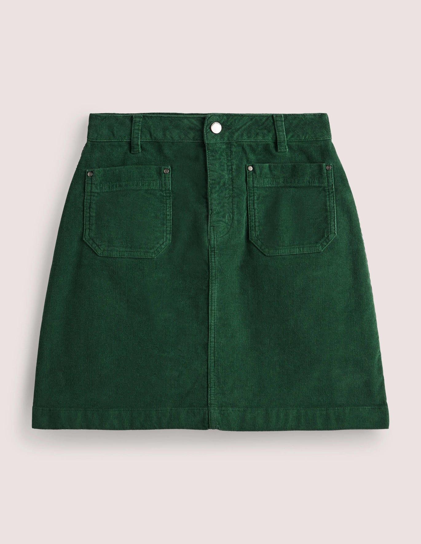Women's green top corduroy skirt