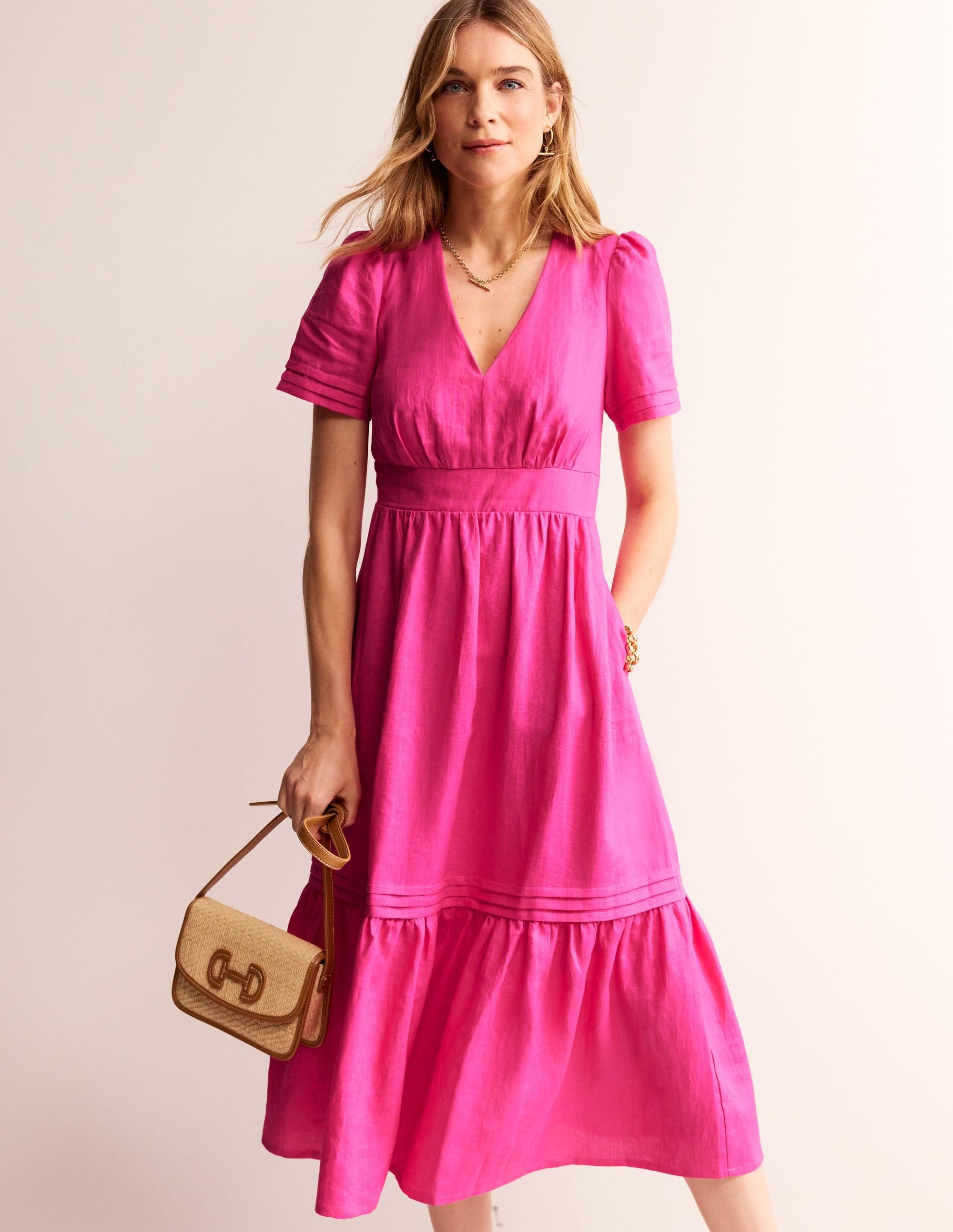 boden eve linen dress Boden Women's Eve Jersey Midi Dress in Brown