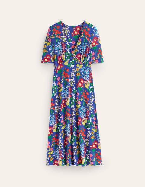 Boden Rebecca Jersey Midi Tea Dress Blue, Wildflower Cluster | Lyst Boden Rebecca Jersey Midi Tea Dress Blue, Wildflower Cluster | Lyst