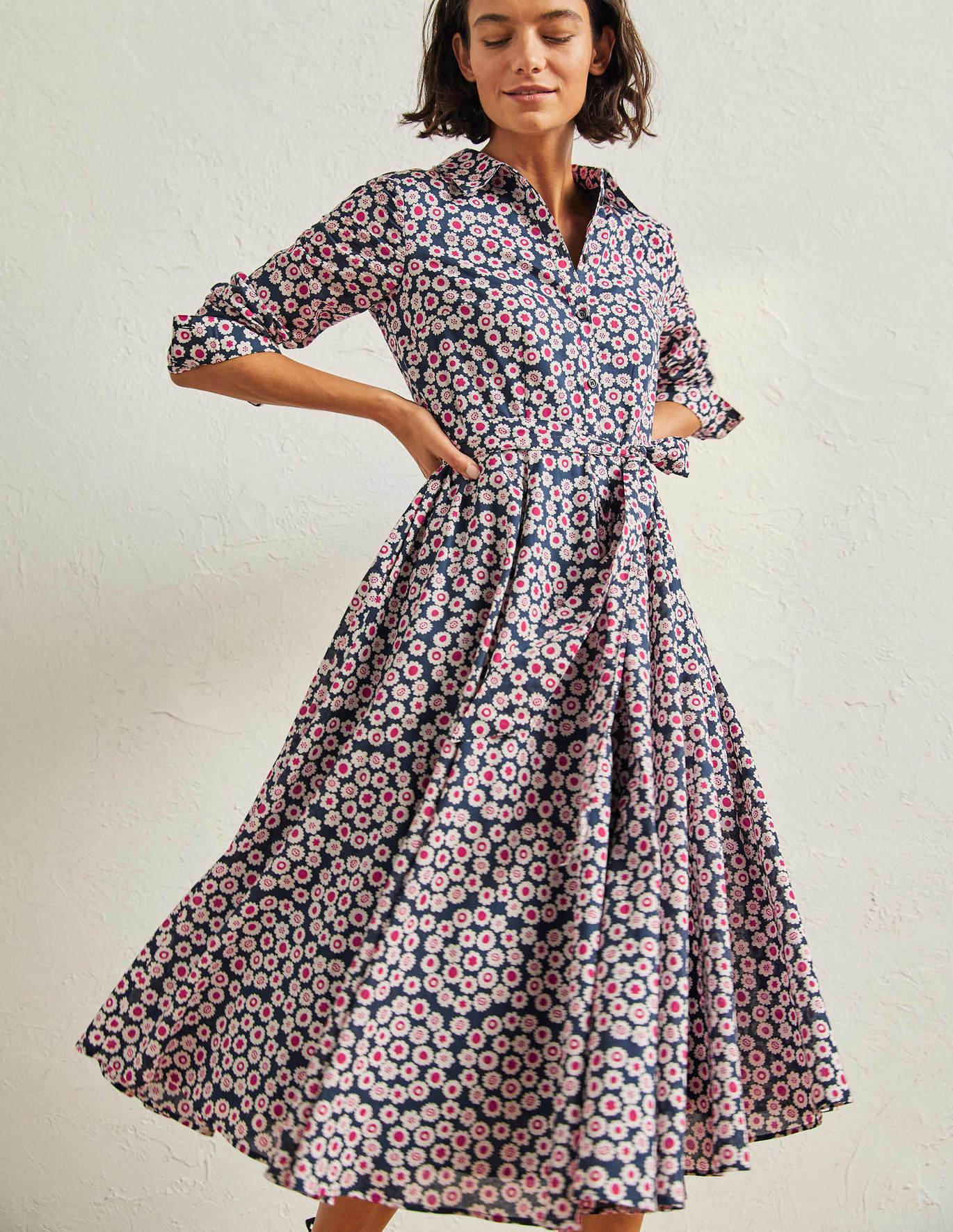 Boden Kitty Midi Shirt Dress French , Scenic Meadow , French , Scenic  Meadow in Blue | Lyst