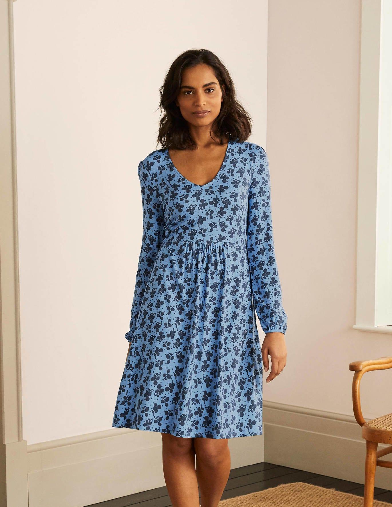 Boden Hattie Jersey Dress Hazy , Clover Petal in Blue - Lyst