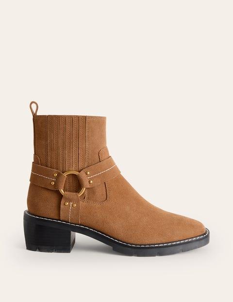 Boden Harness Detail Biker Boots in Brown Lyst UK