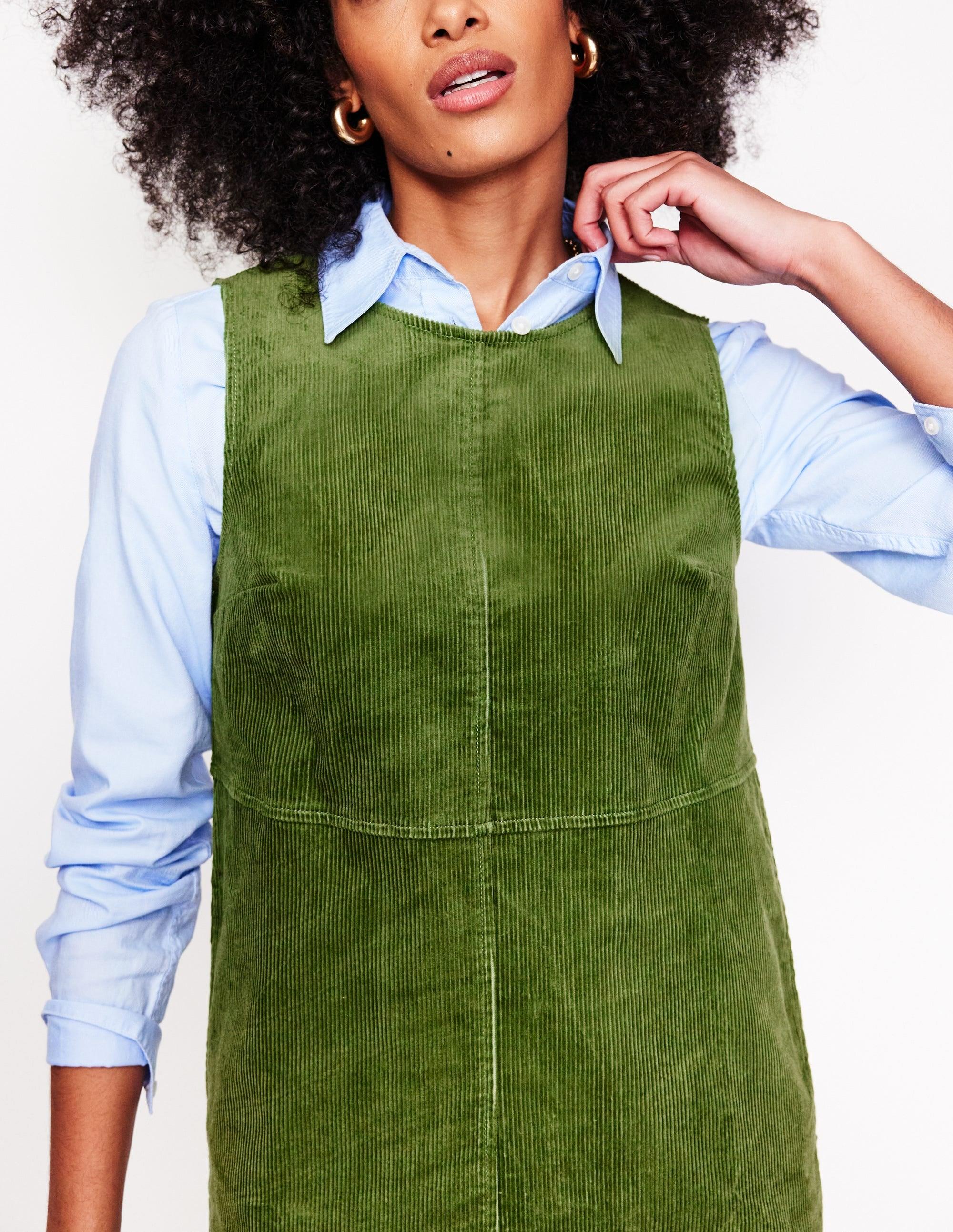 boden mini cord shift dress Evelyn Cord Shift Dress-Green Fir