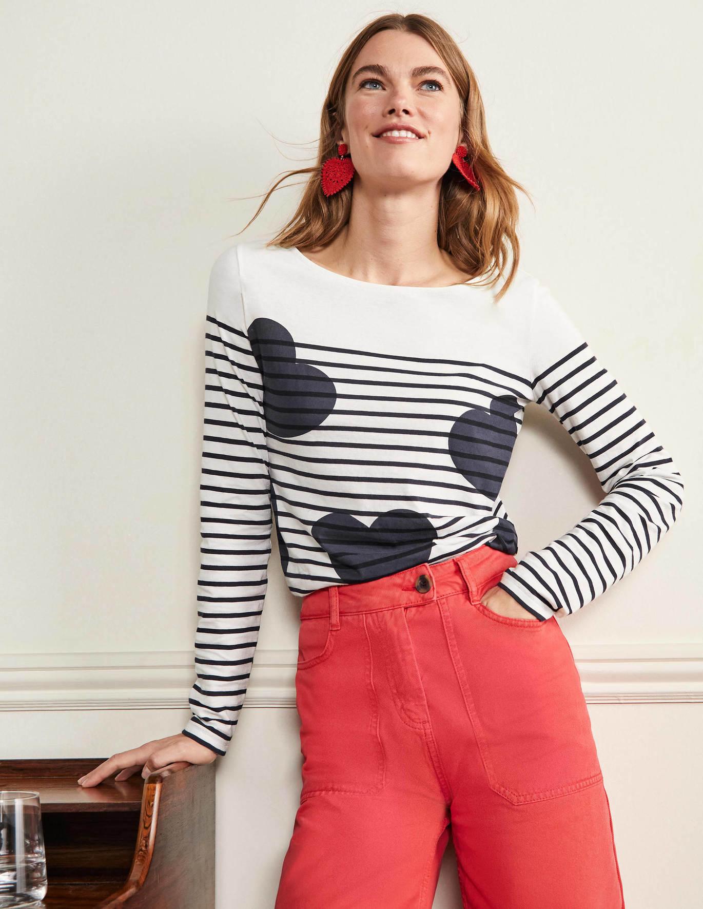Boden Cotton Long Sleeve Breton Top 