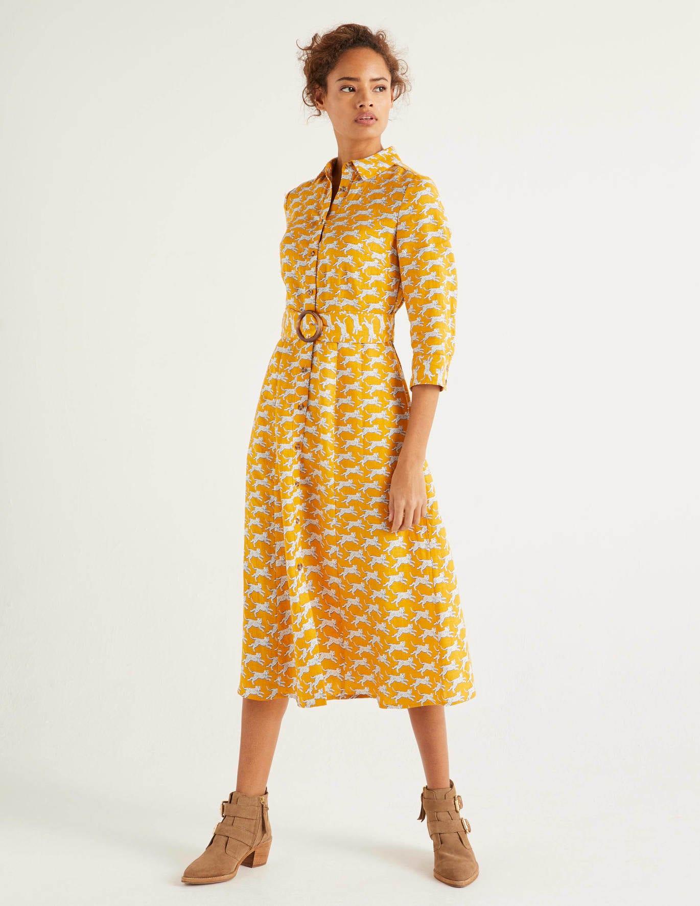 boden yellow spot dress
