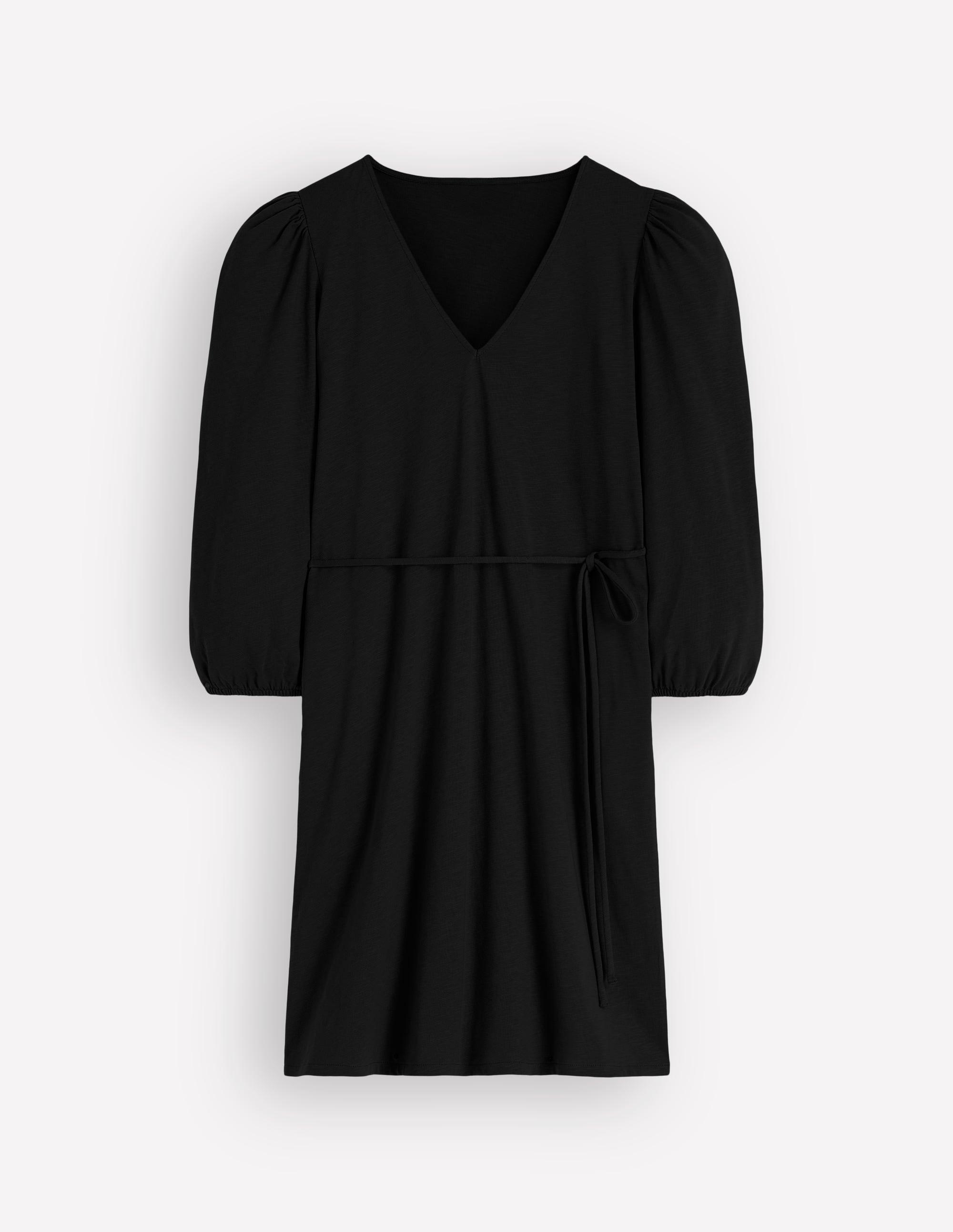 boden puff sleeve jersey shirt dress Boden Embroidered Jersey Shirtdress in Navy at Nordstrom, Size 10