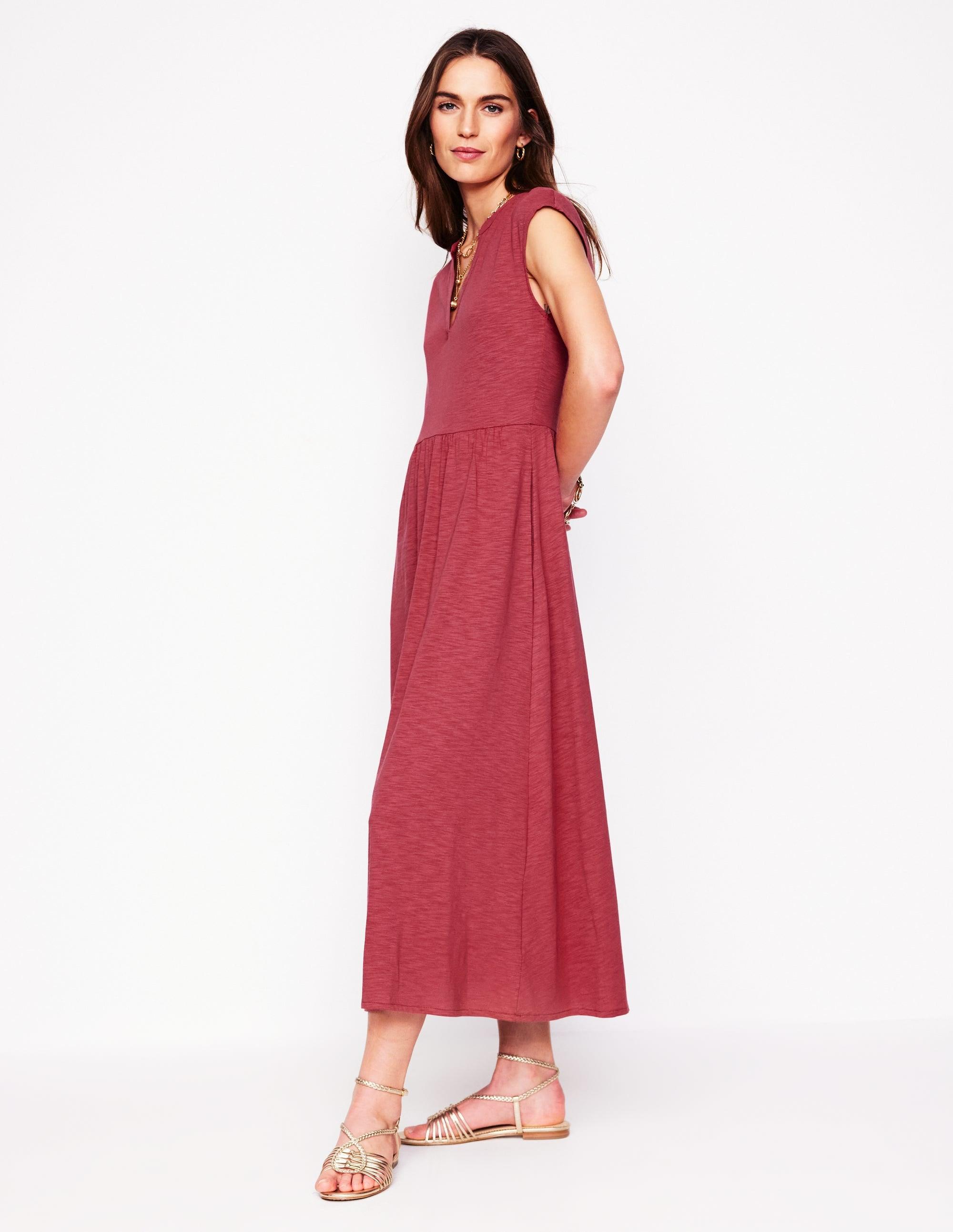 boden arabella jersey dress Arabella Linen Blend Dress-Red Embroidery