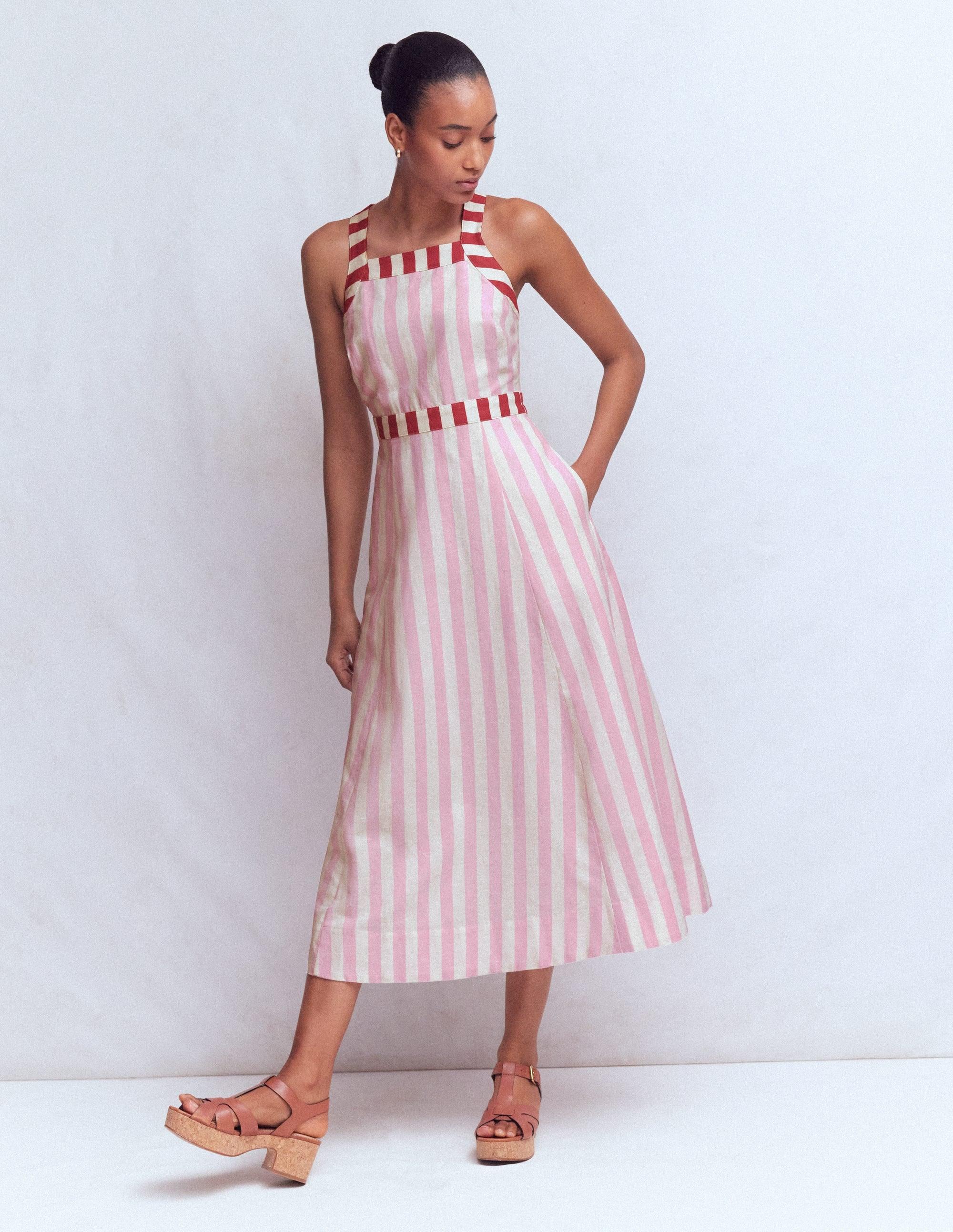 front tie linen dress Kara Tie Front Linen Midi Dress – Ever New USA