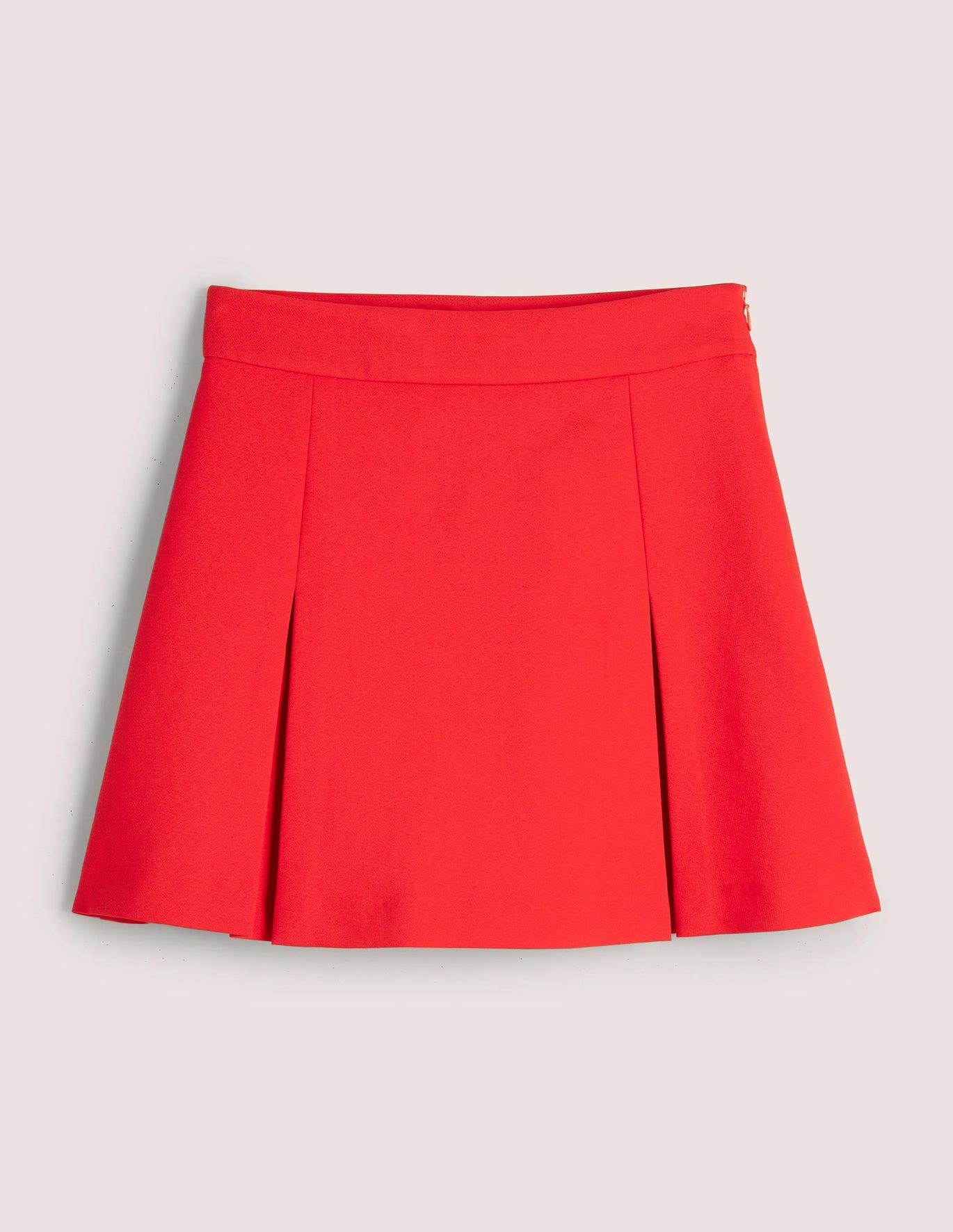 Boden Pleated A-line Mini Skirt in Red | Lyst