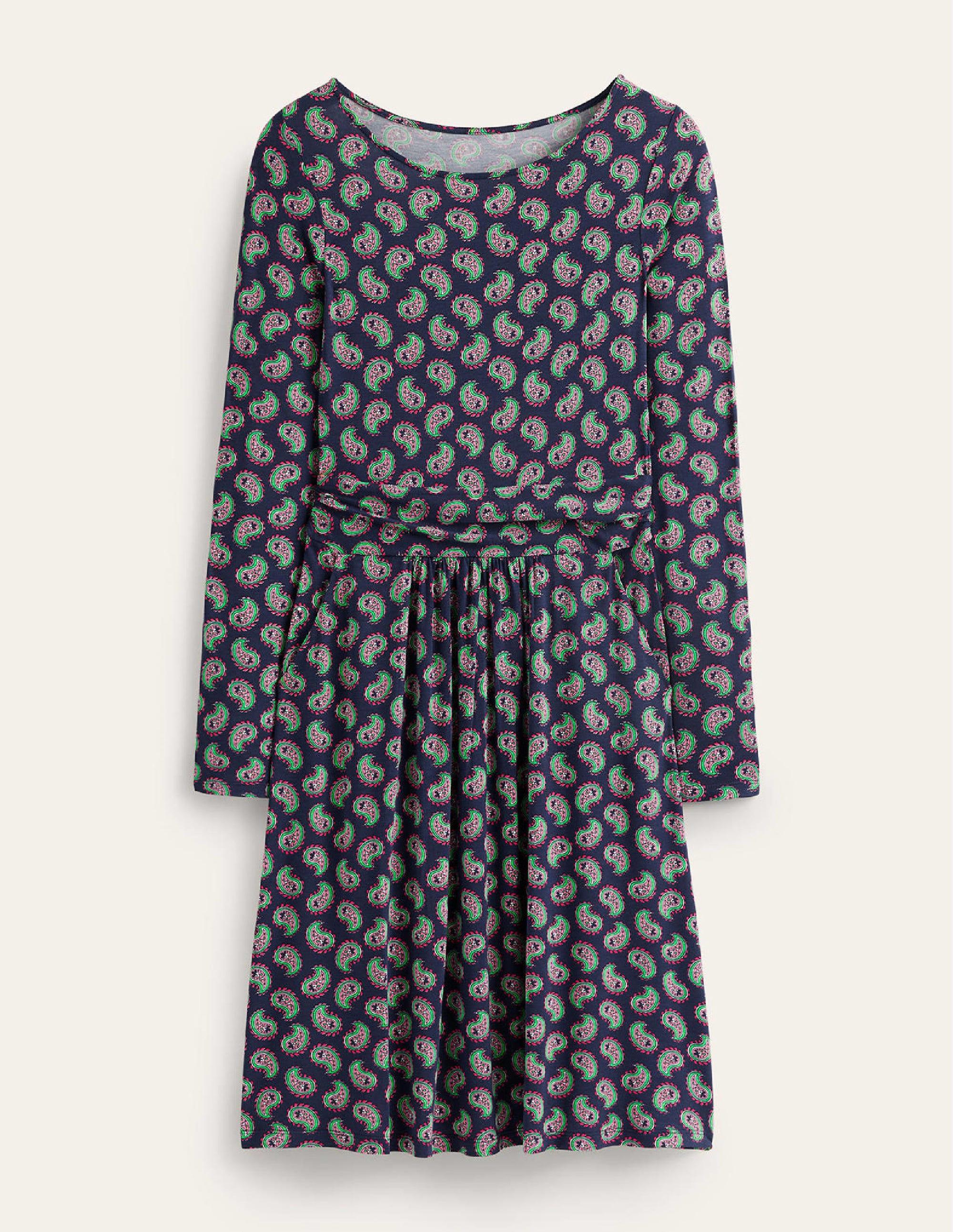 Boden Abigail Jersey Dress in Blue | Lyst UK