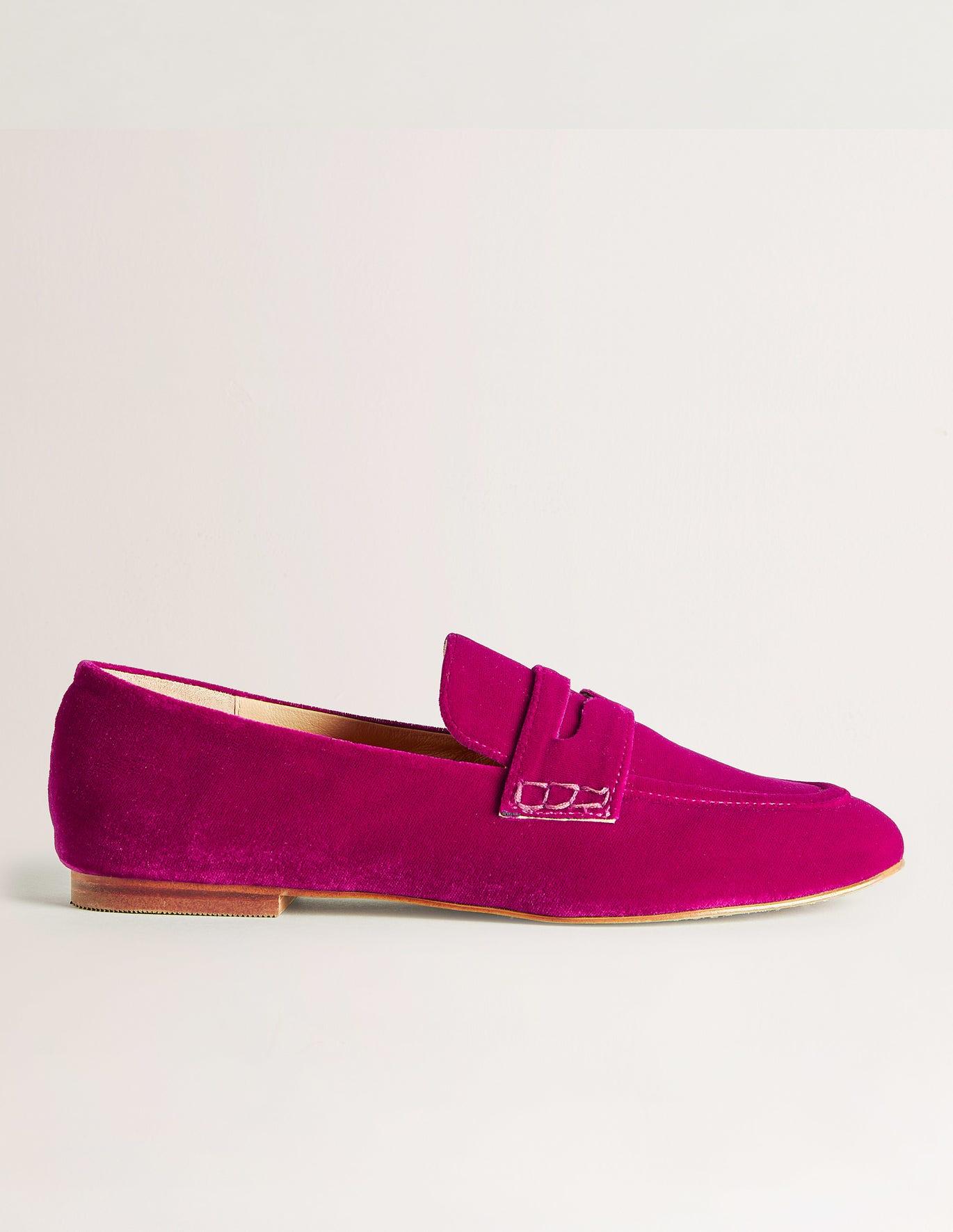 Boden Velvet Penny Loafers in Purple | Lyst