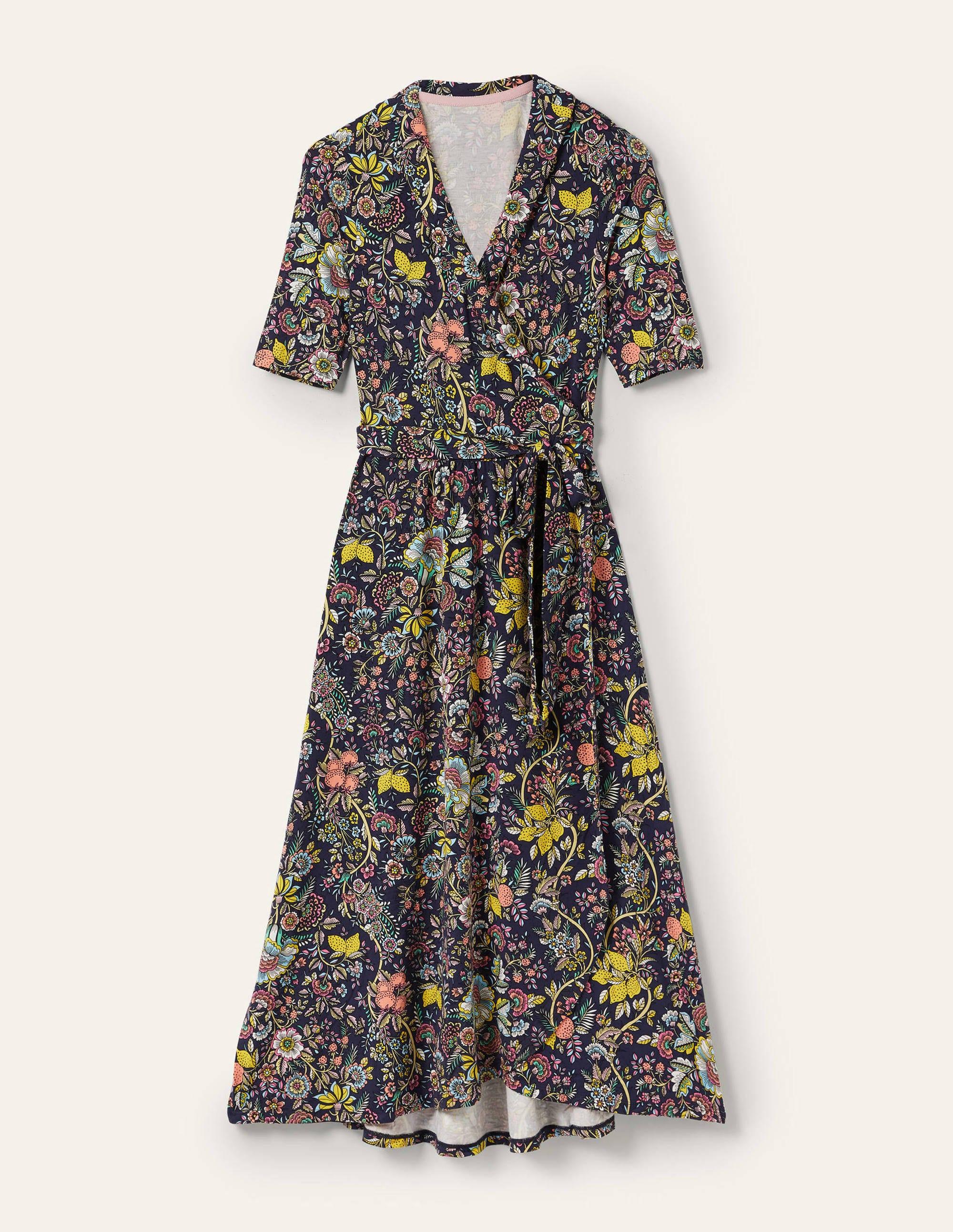 Boden Lavinia Jersey Wrap Dress , Tropic Meadow in Blue | Lyst UK