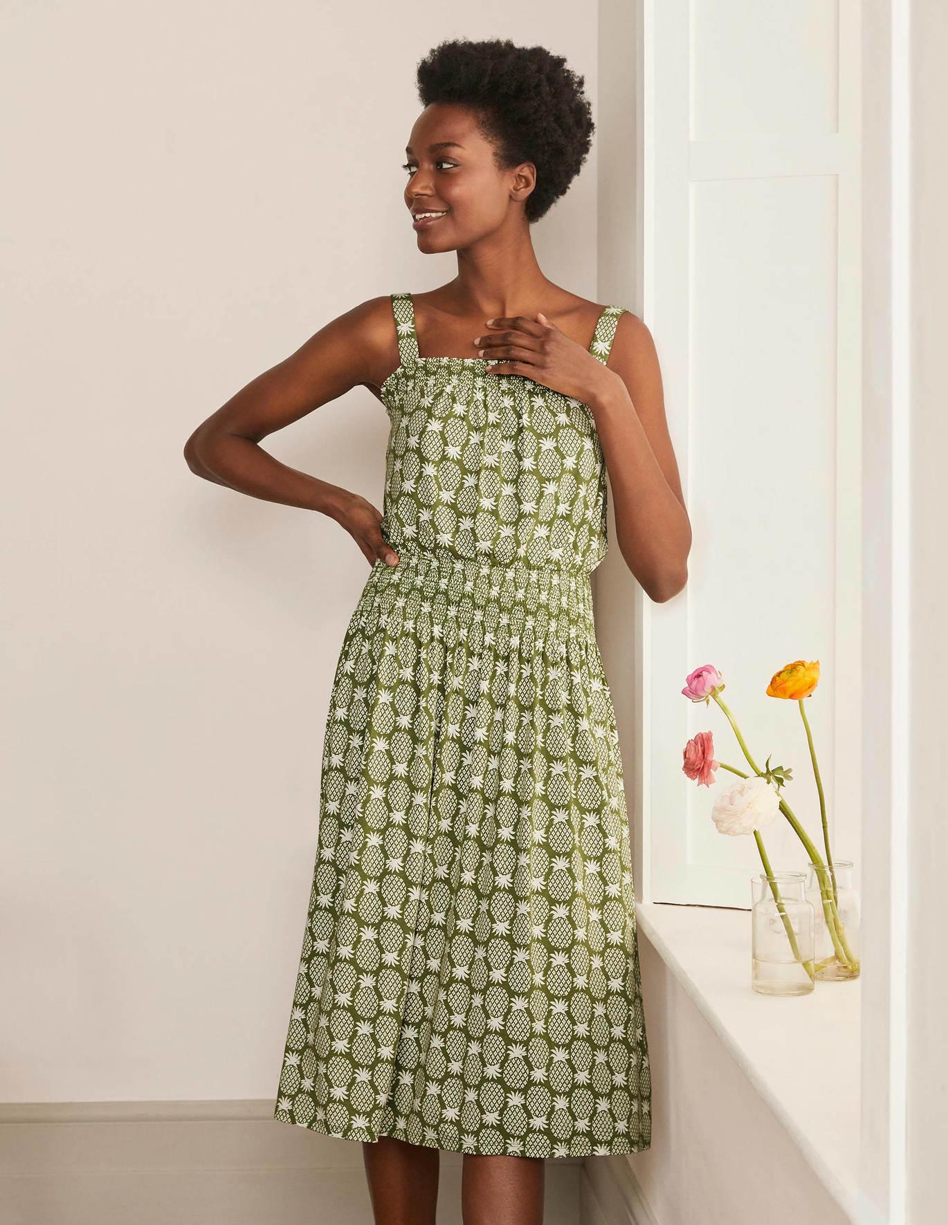 Boden Rosamund Smocked Jersey Dress in 