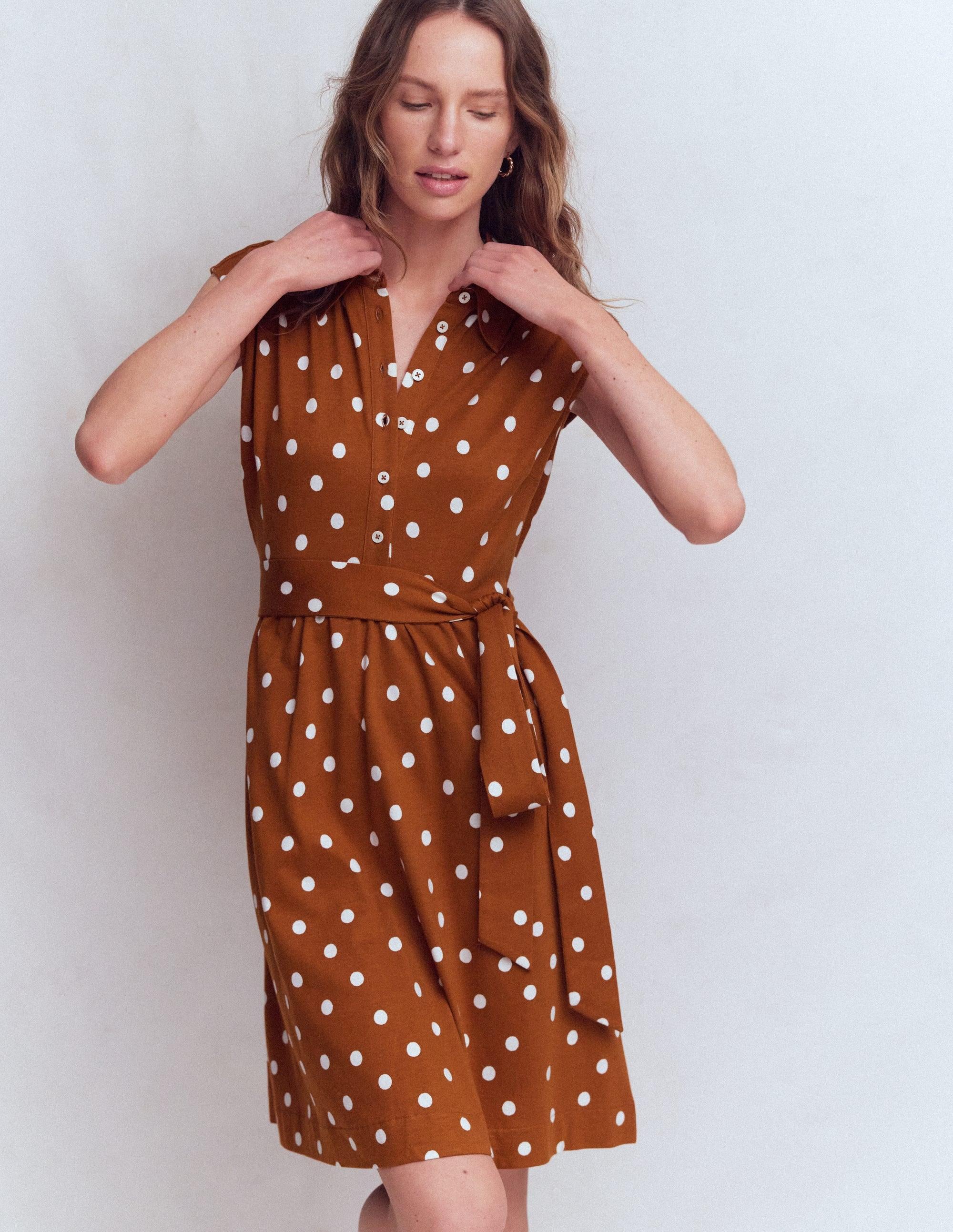 boden fall dress Baby Girl Collared Dress | Sky Blue Apple Blossom Jersey main image 0