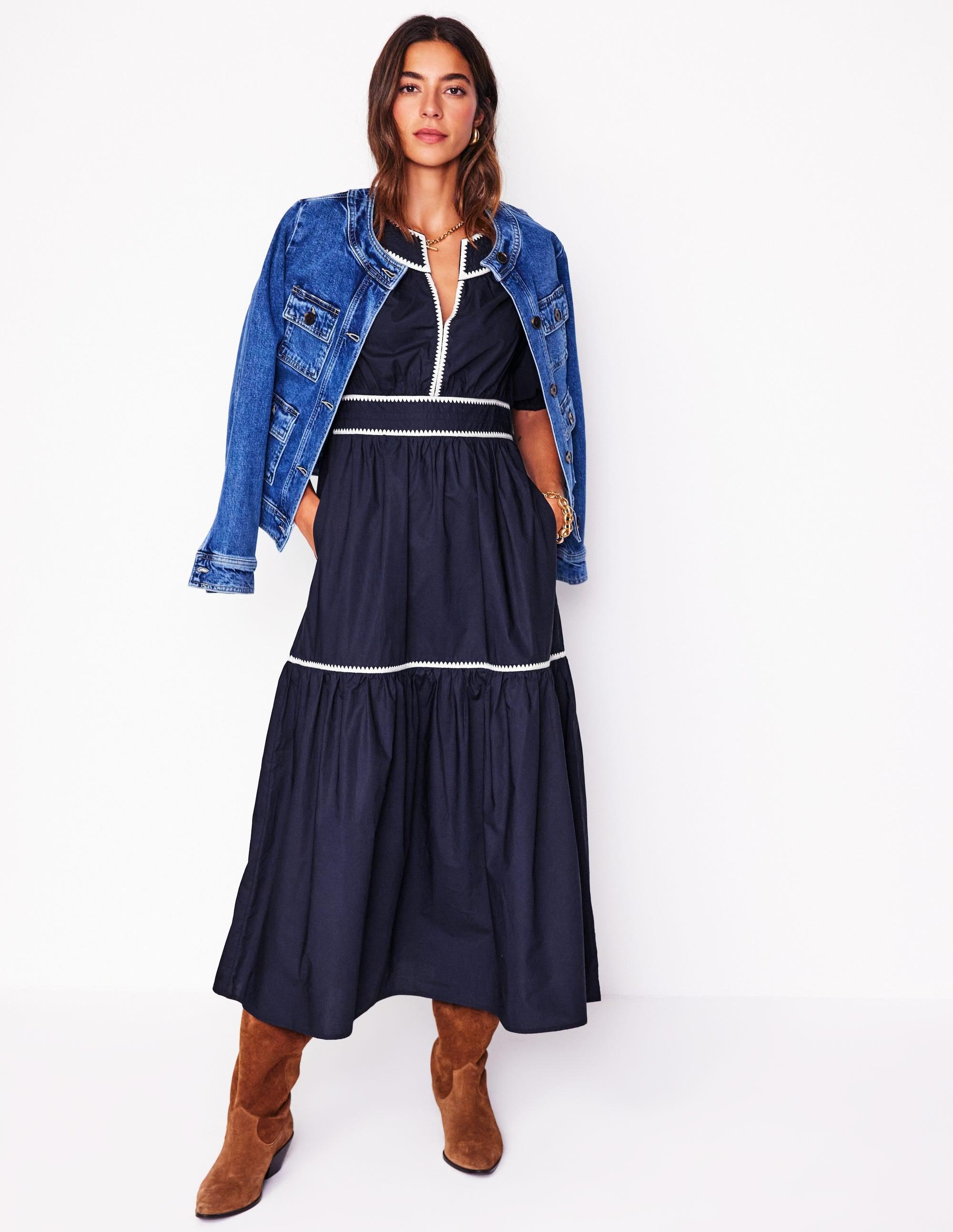 rhea embroidered midi dress Rhea Strapless Midi Linen Dress main image 1