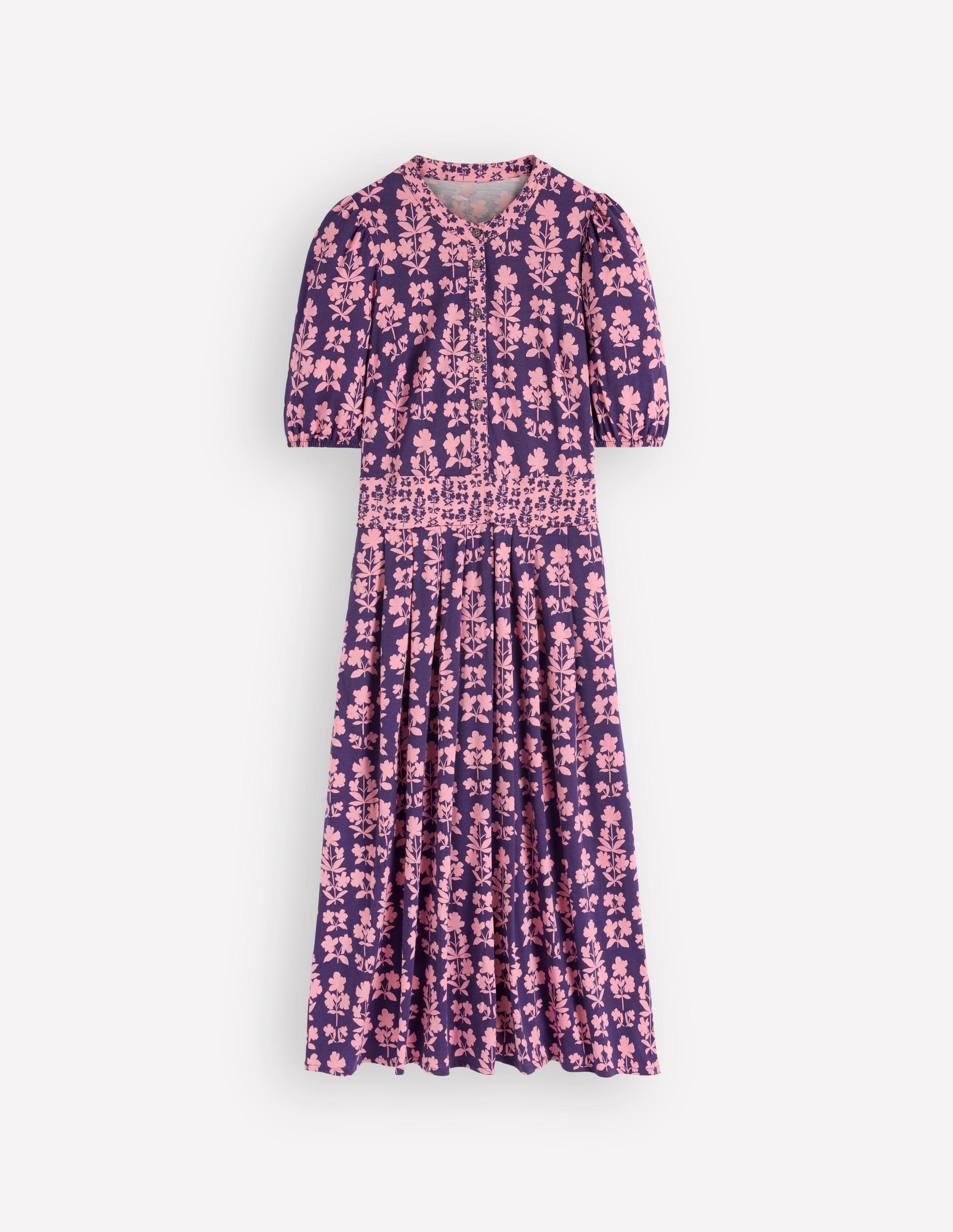 boden puff sleeve jersey midi dress BODEN Puff Sleeve Jersey Midi Dress